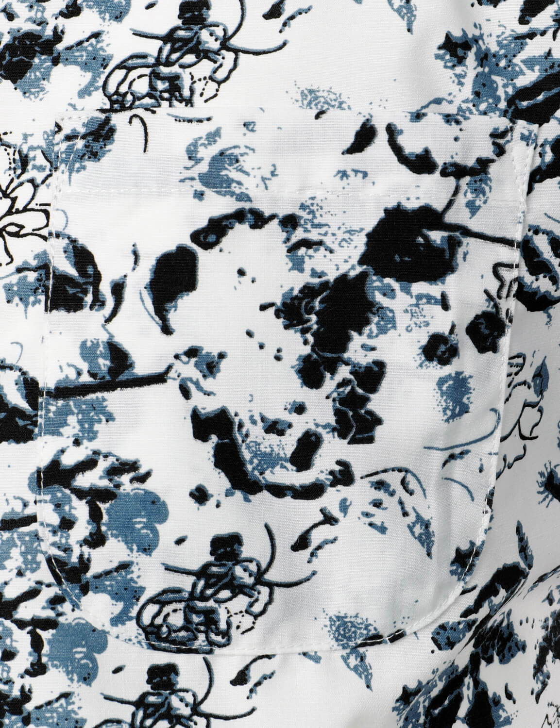 Camisa White and Black floral Summer Flower Button Up de algodón de manga corta para hombre