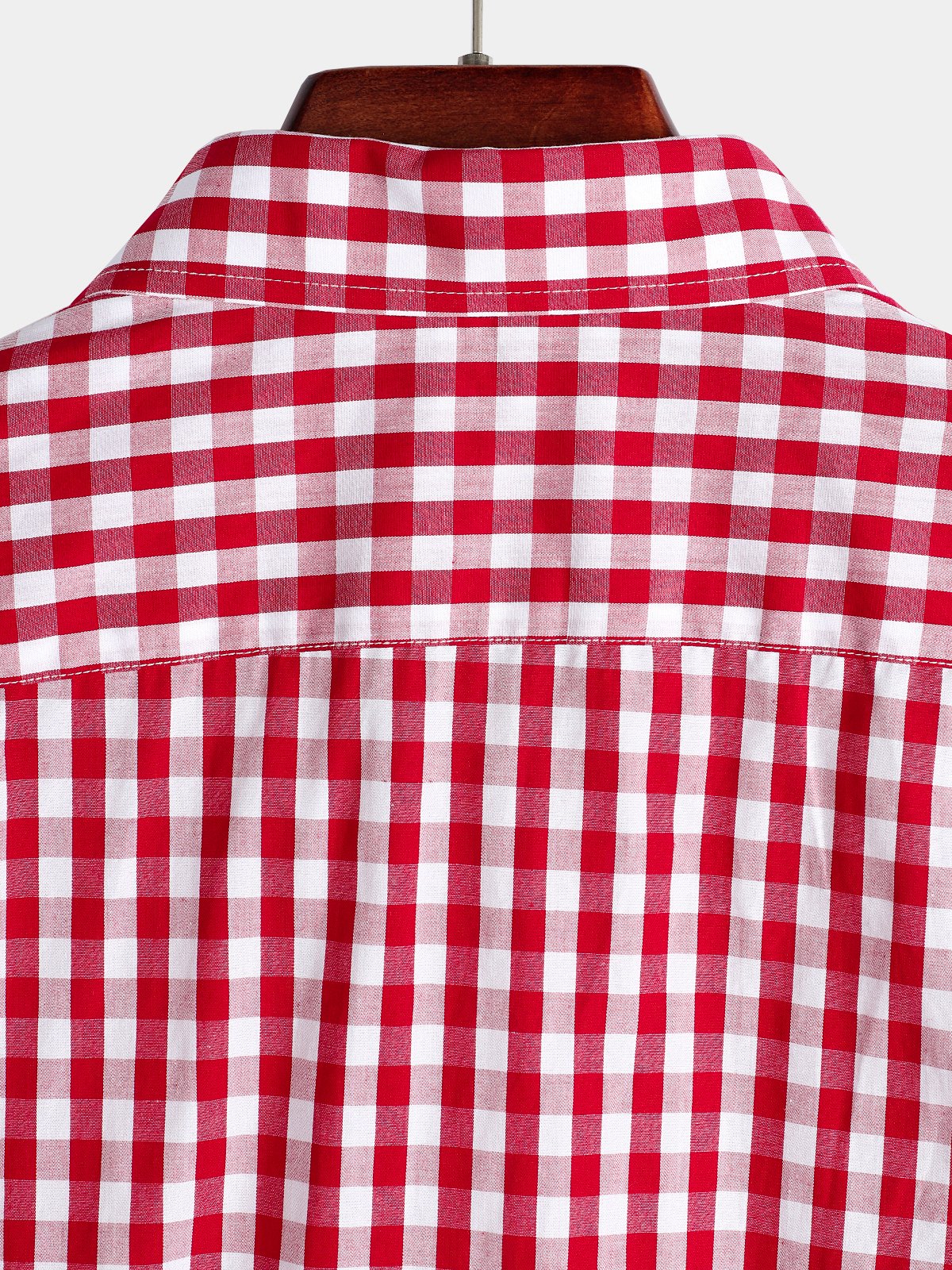 Camisa de algodón de manga larga a cuadros para hombre