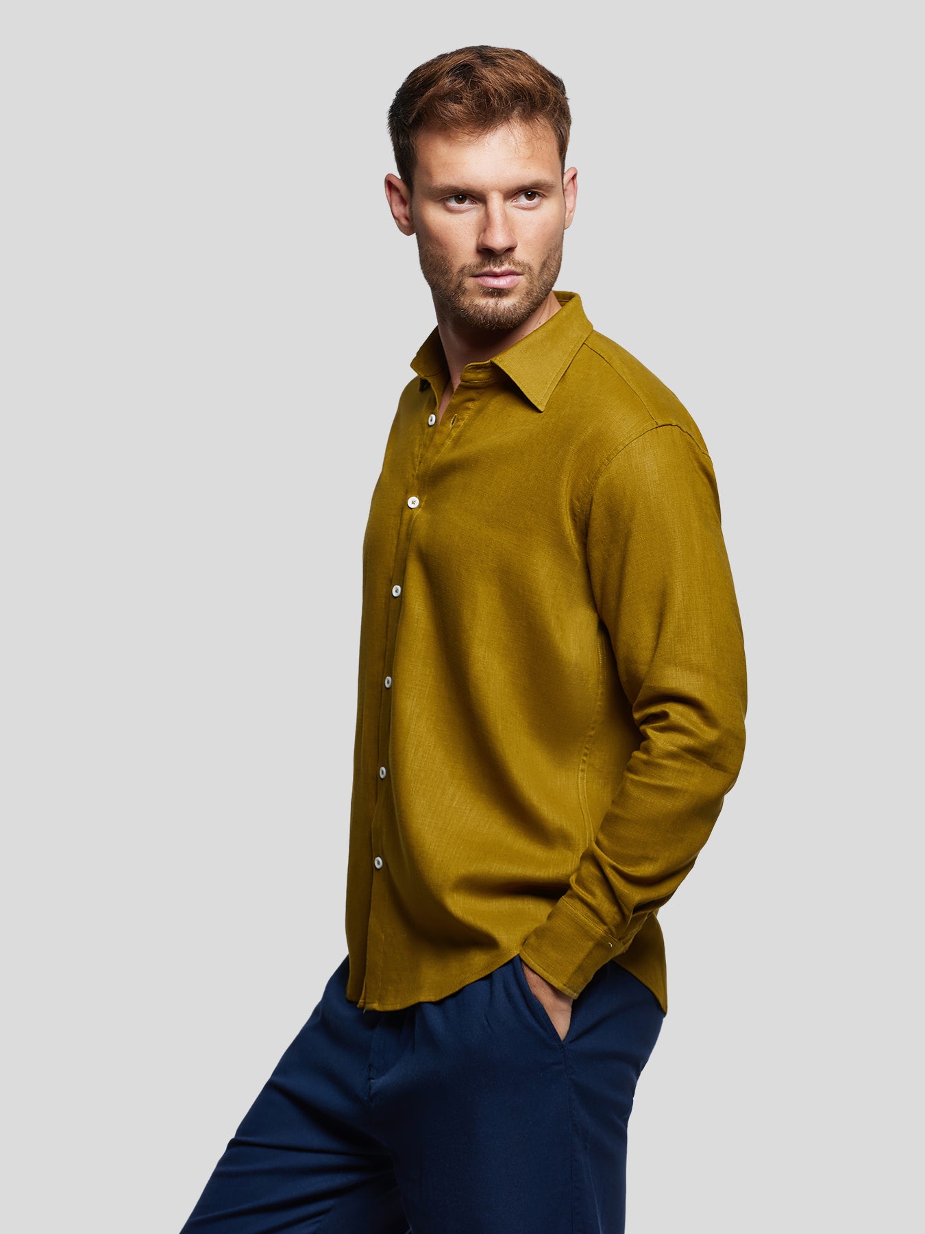Camisa DreamWear Italian de lino de manga larga