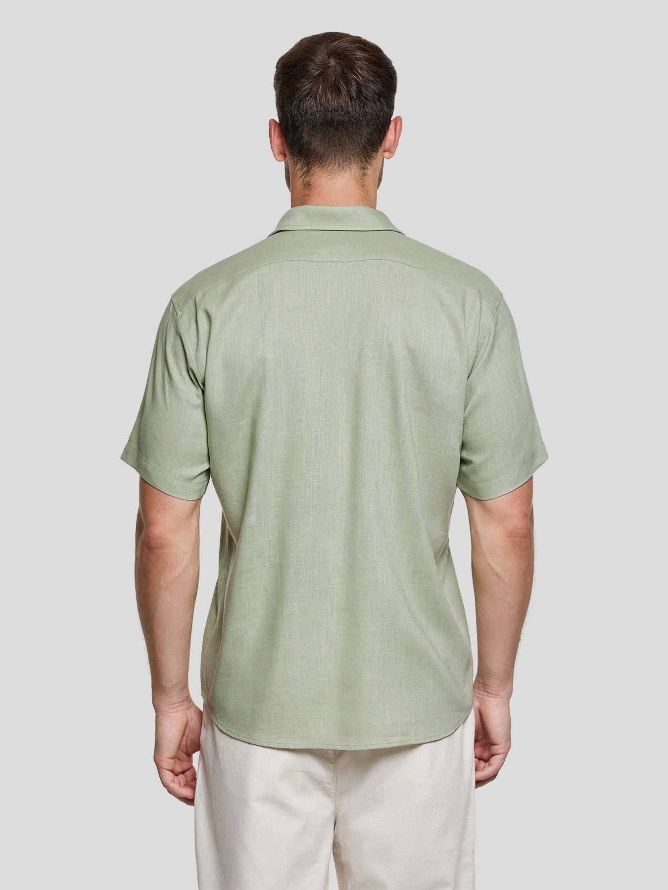 Camisa DreamWear Italian de lino de manga corta