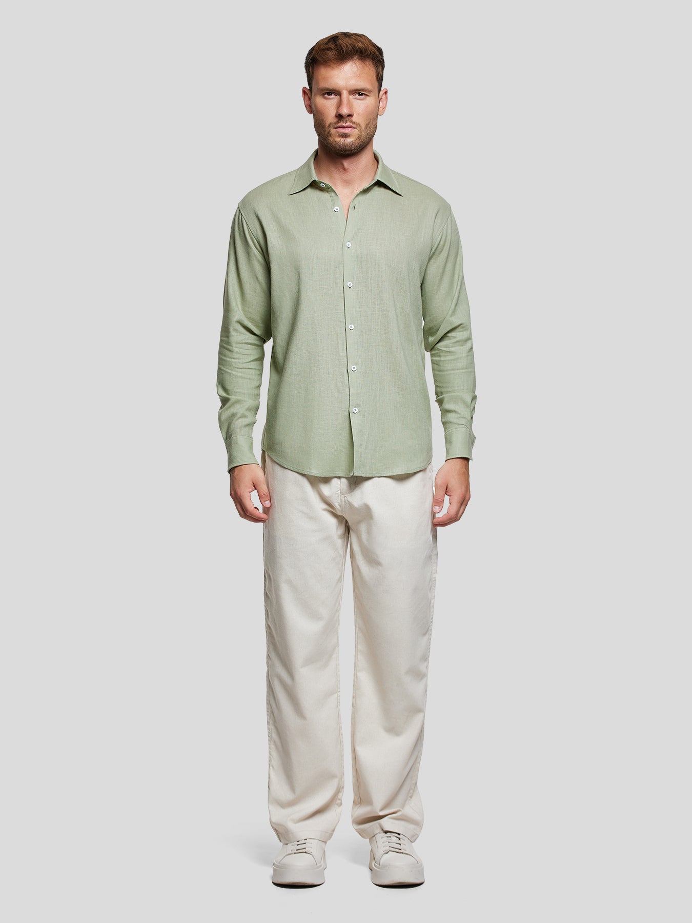 Camisa DreamWear Italian de lino de manga larga