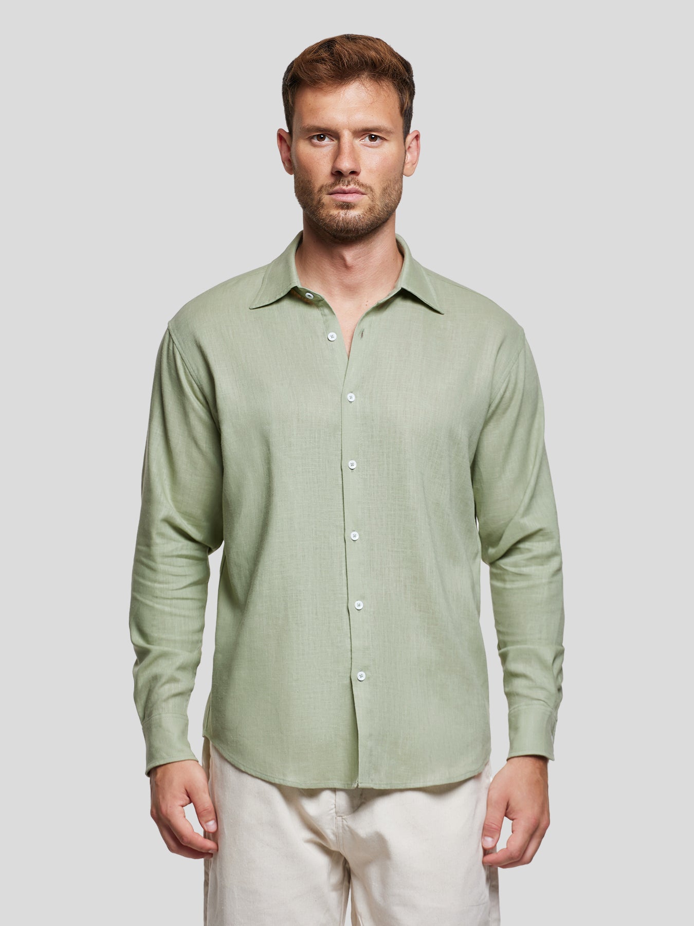 Camisa DreamWear Italian de lino de manga larga