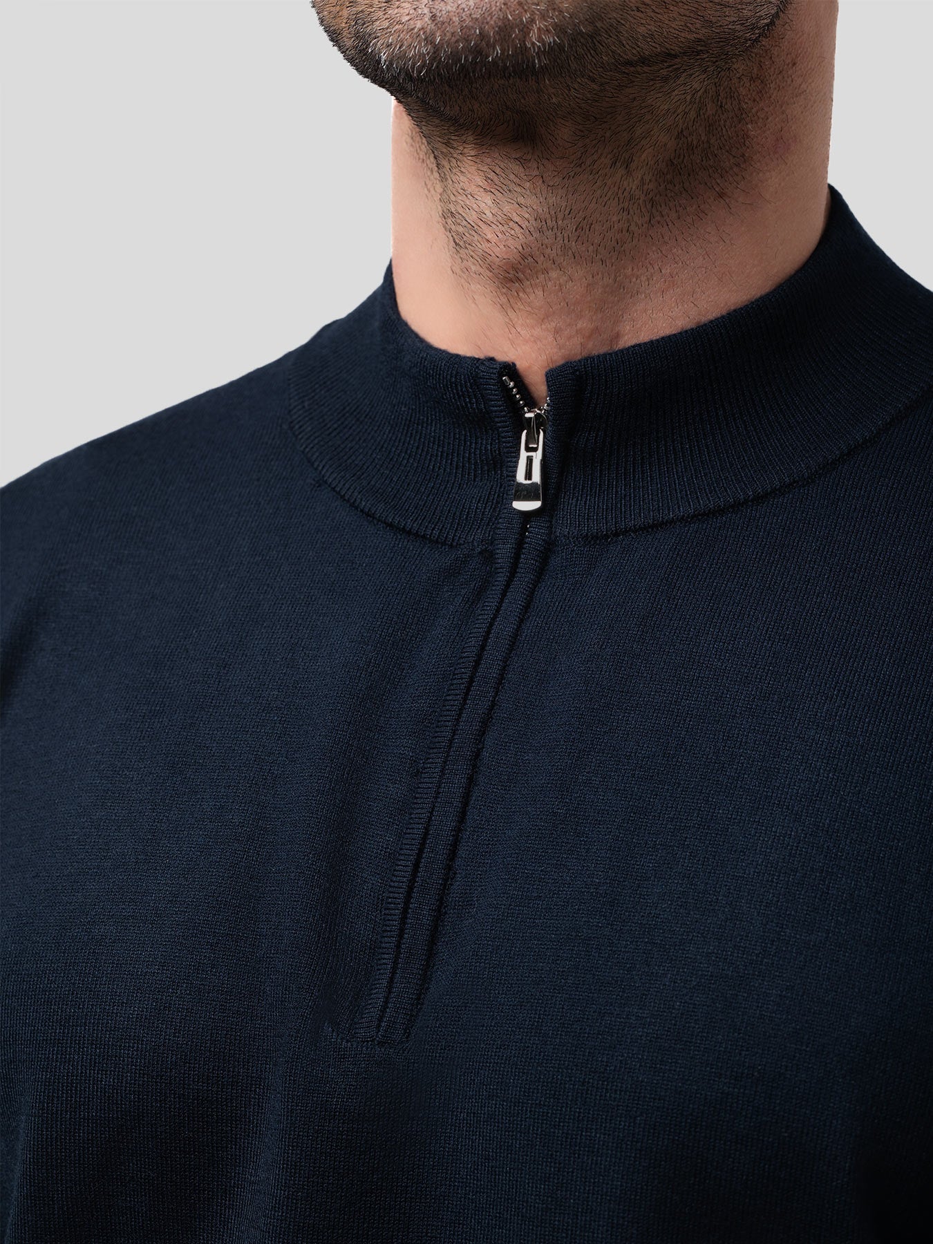 Gentletejido Washable Half Zip Mock Neck Sweater