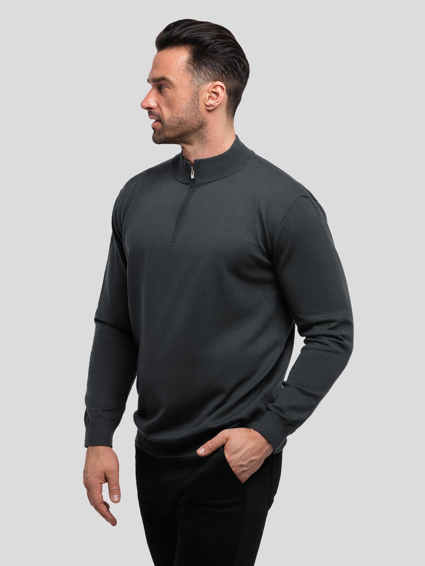 Gentletejido Washable Half Zip Mock Neck Sweater