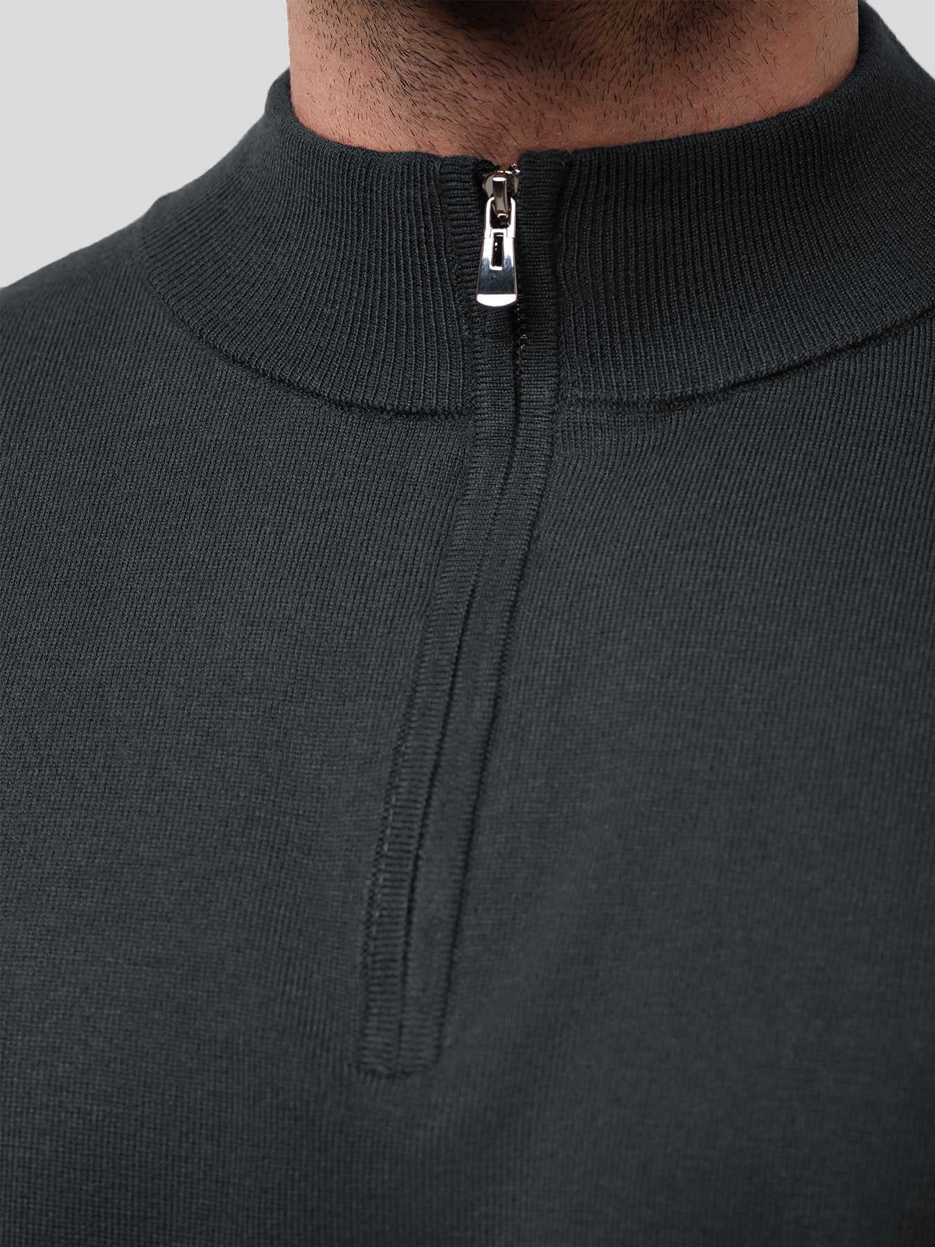 Gentletejido Washable Half Zip Mock Neck Sweater