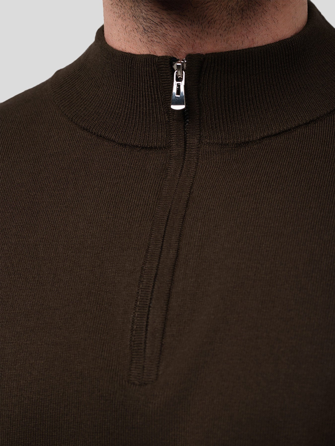 Gentletejido Washable Half Zip Mock Neck Sweater