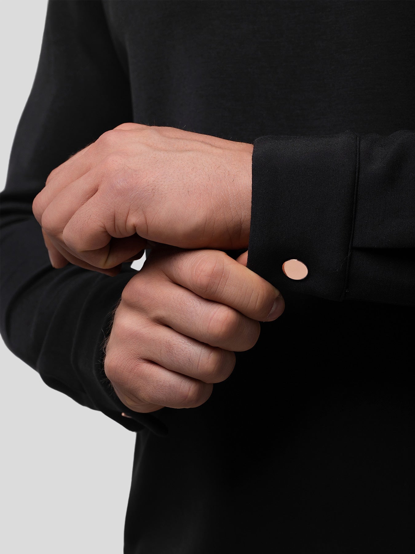 Modal Blend de manga larga Half Zip Polo