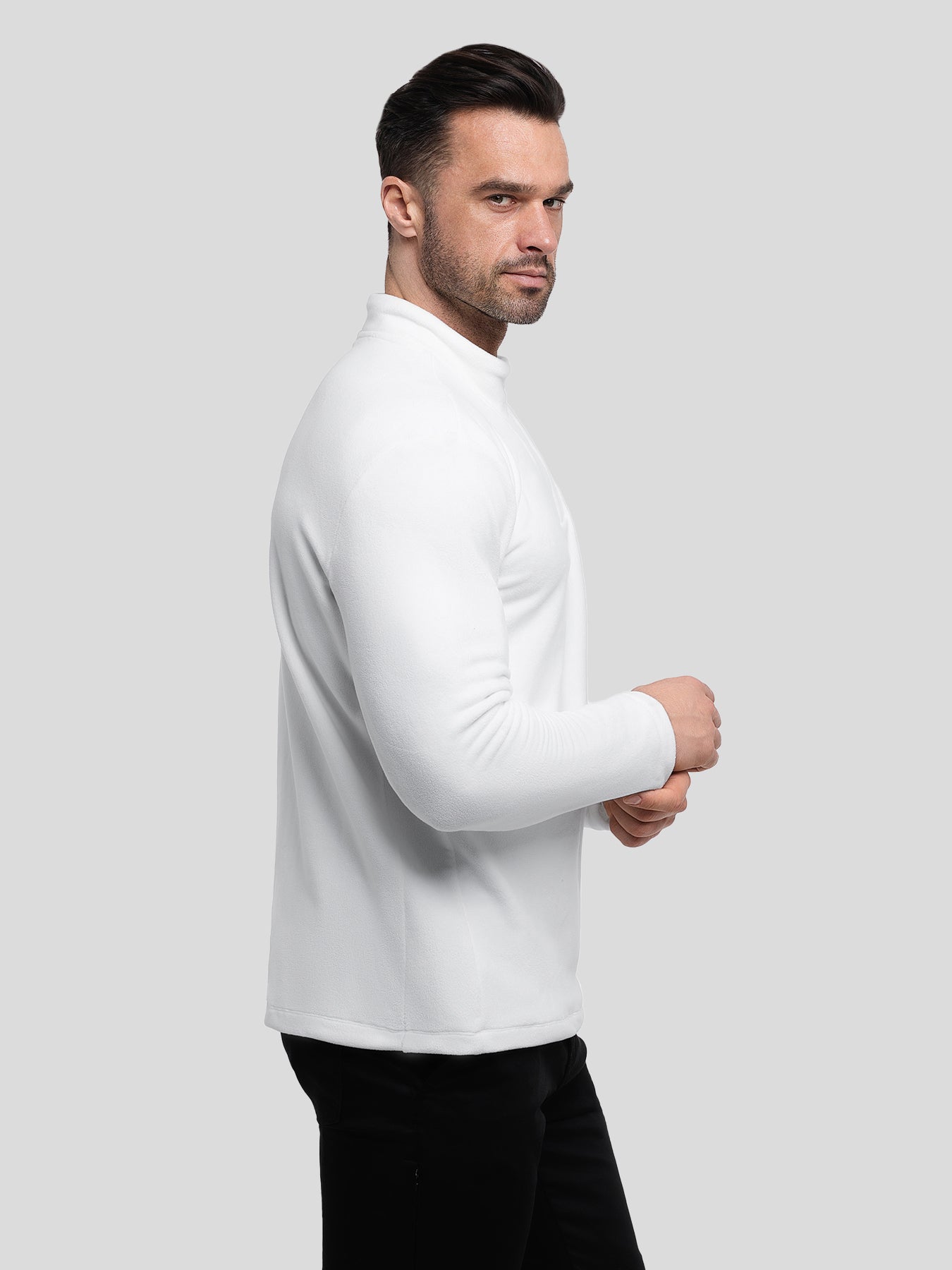 Sudadera LuxeCozy polar Half Zip Mock Neck