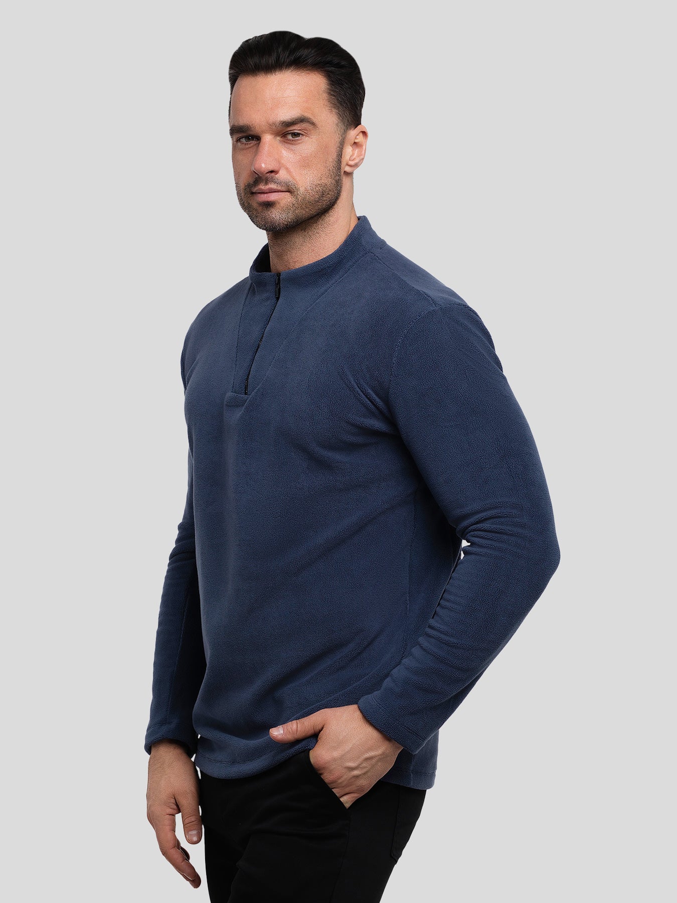 Sudadera LuxeCozy polar Half Zip Mock Neck
