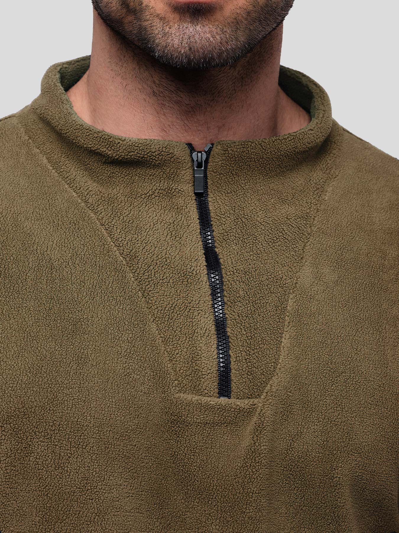 Sudadera LuxeCozy polar Half Zip Mock Neck