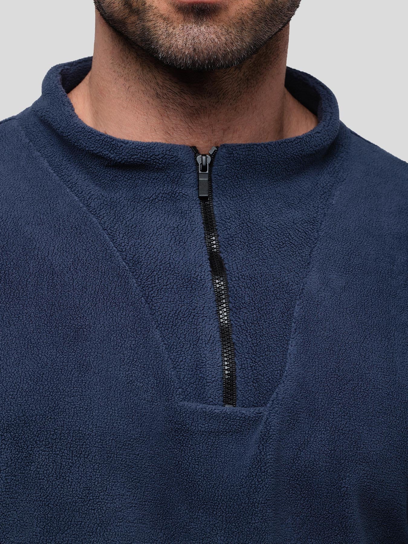 Sudadera LuxeCozy polar Half Zip Mock Neck