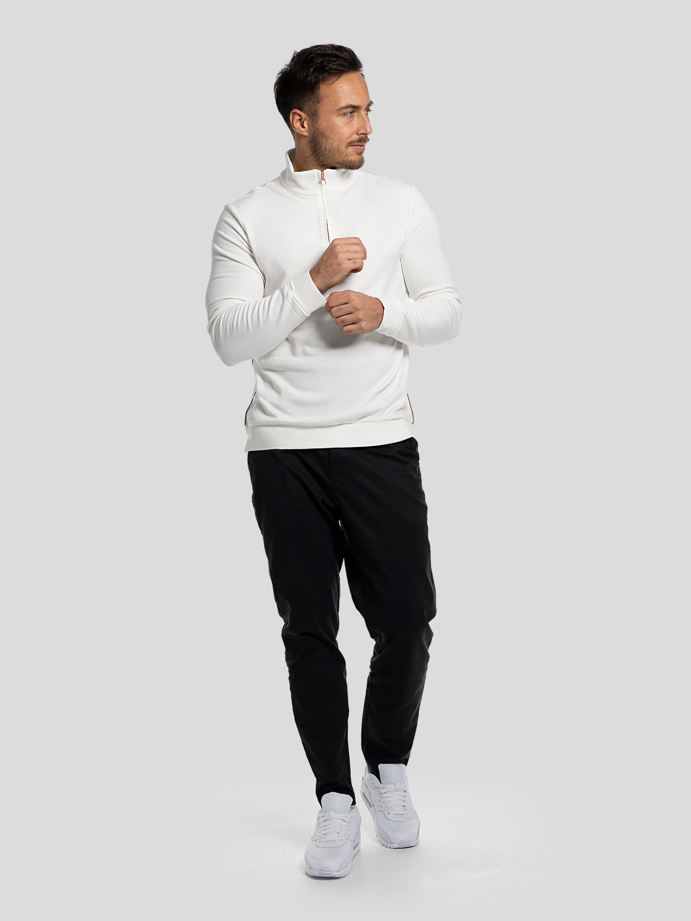 Sudadera SmoothBlend Half Zip Mock Neck
