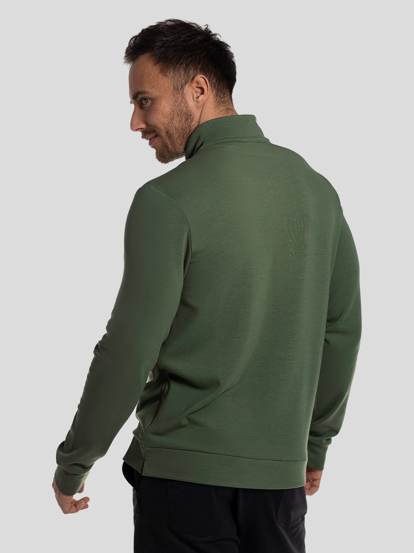 Sudadera SmoothBlend Half Zip Mock Neck