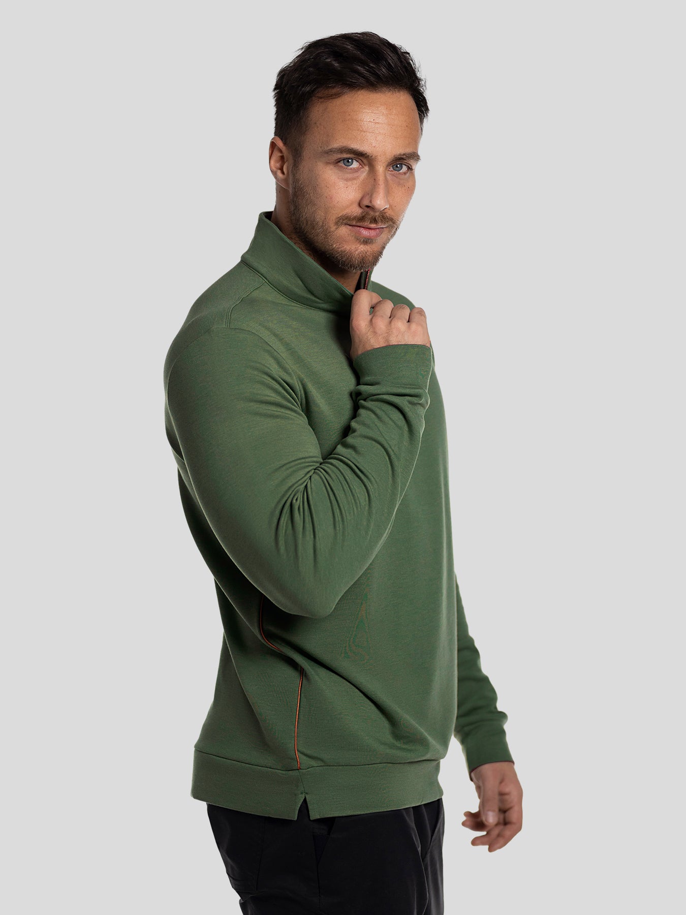 Sudadera SmoothBlend Half Zip Mock Neck