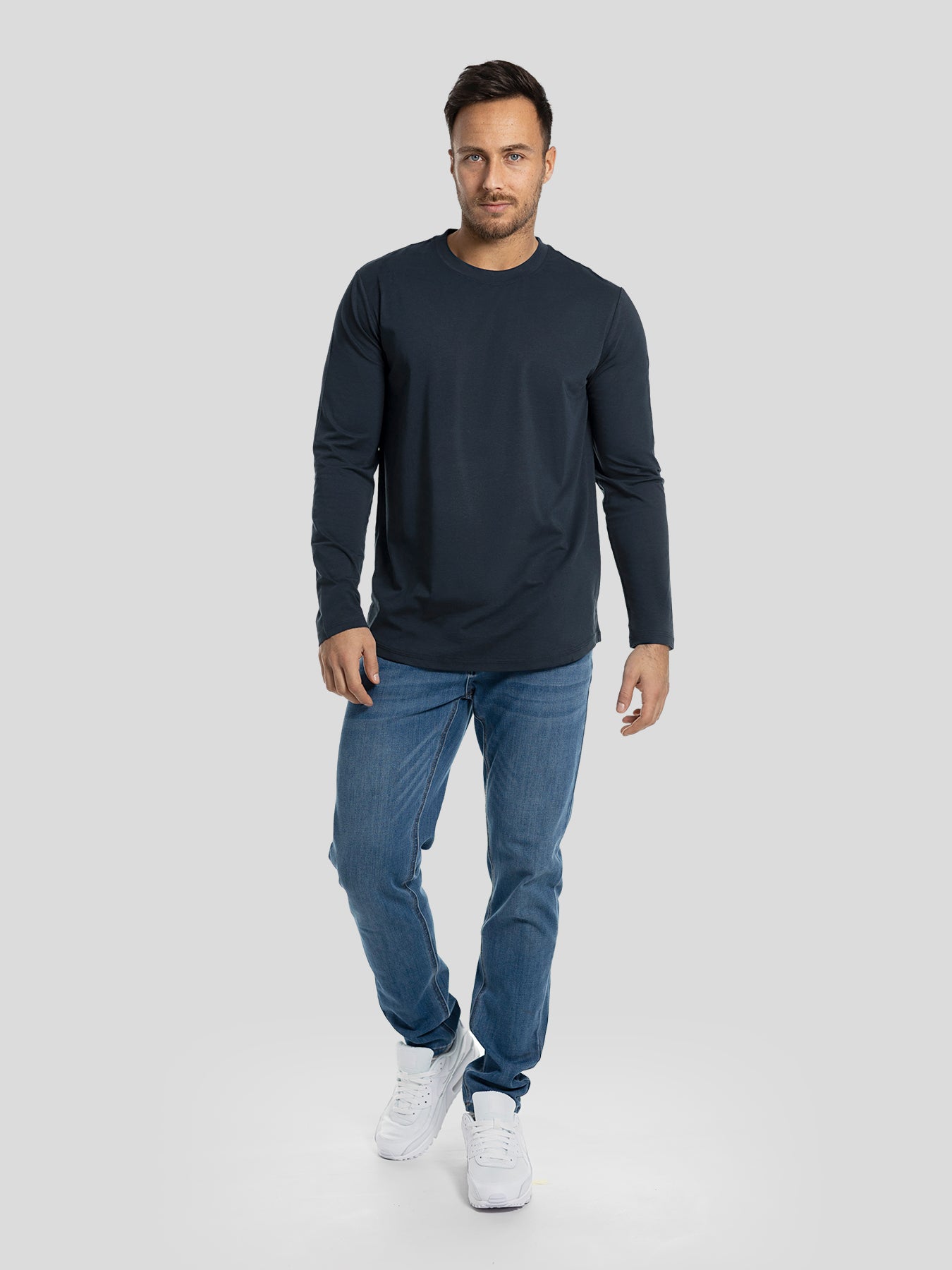 StaySmooth de manga larga Curve Hem Tee:clásico Fit