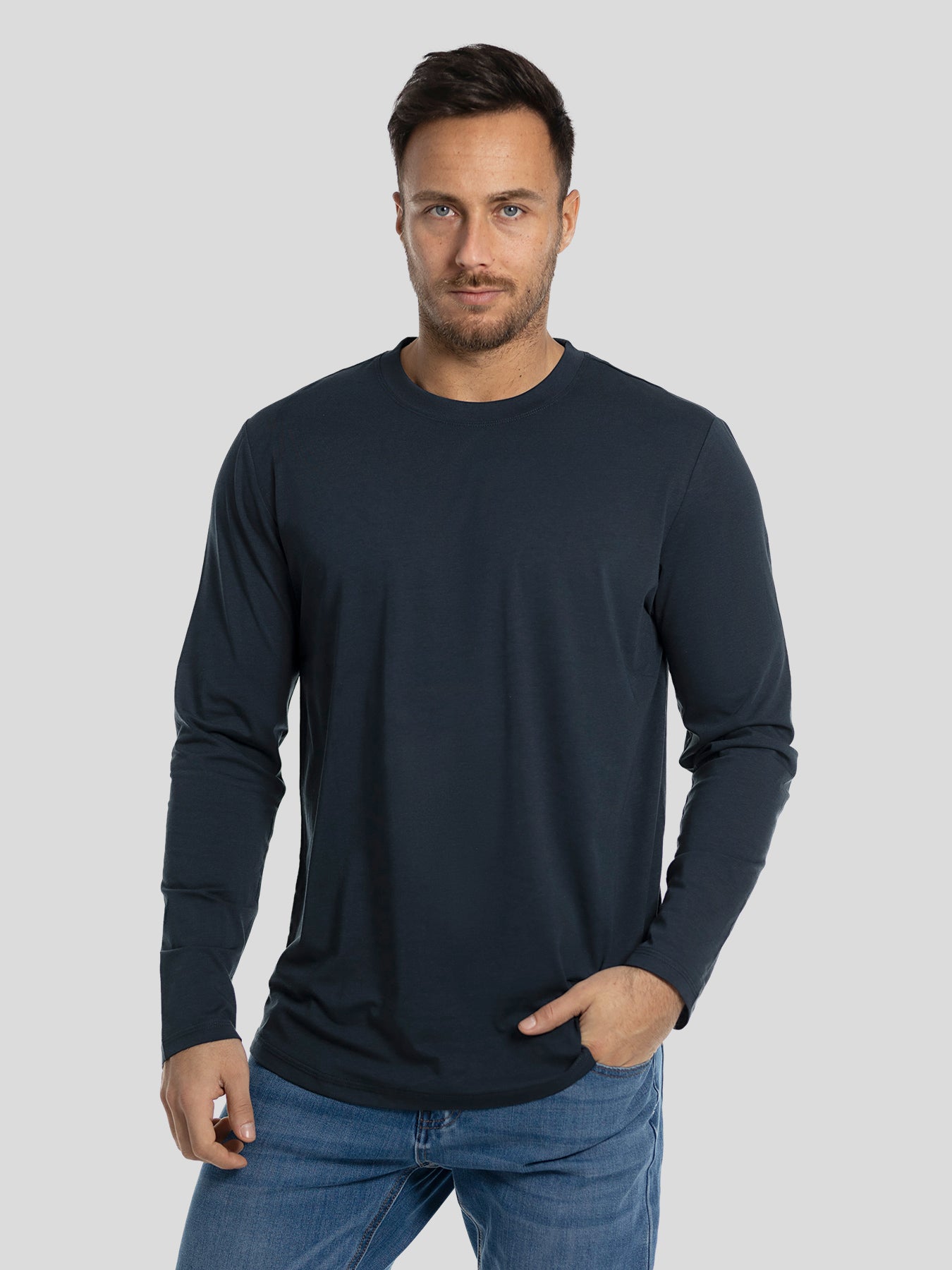 StaySmooth de manga larga Curve Hem Tee:clásico Fit