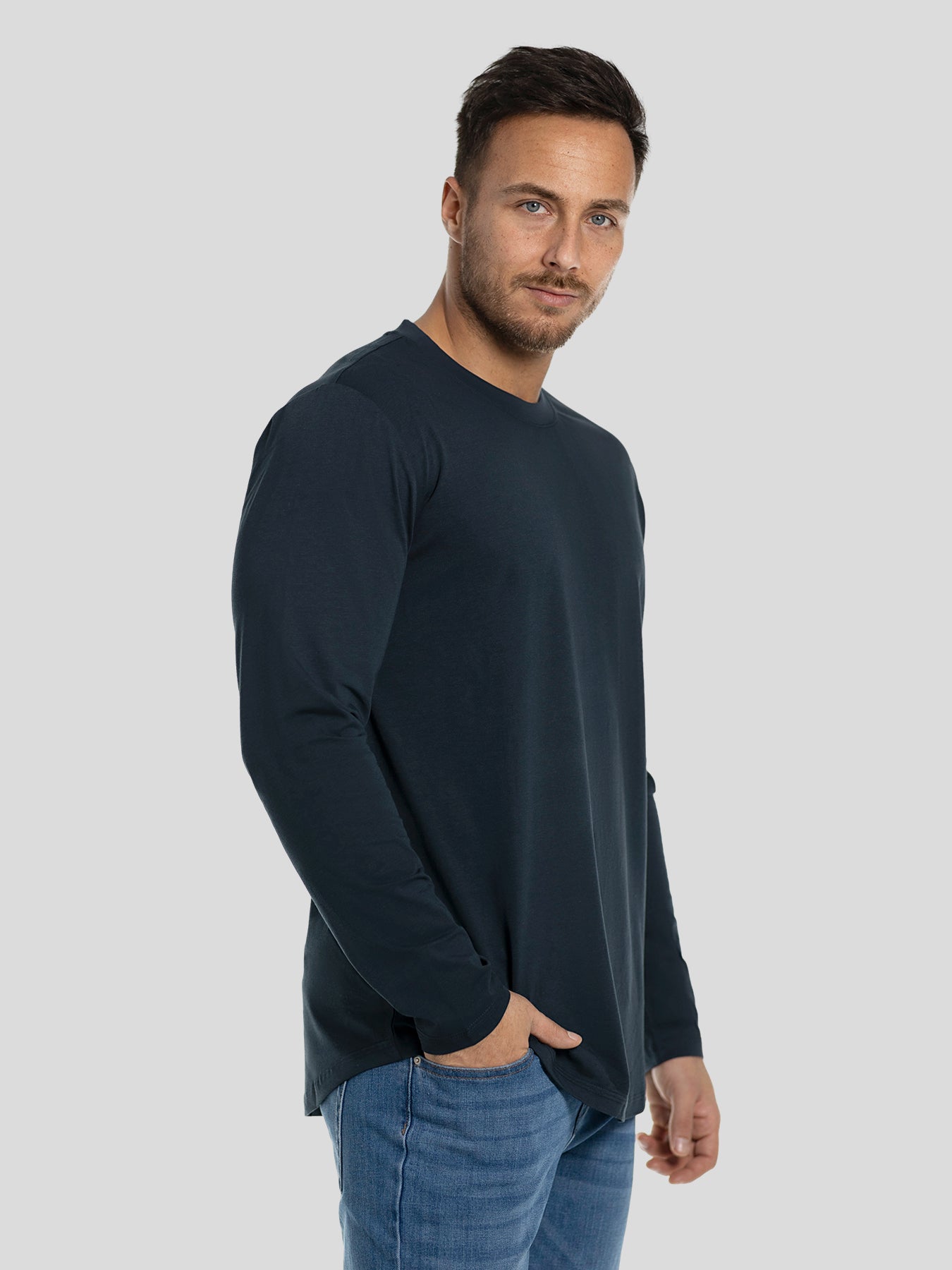 StaySmooth de manga larga Curve Hem Tee:clásico Fit