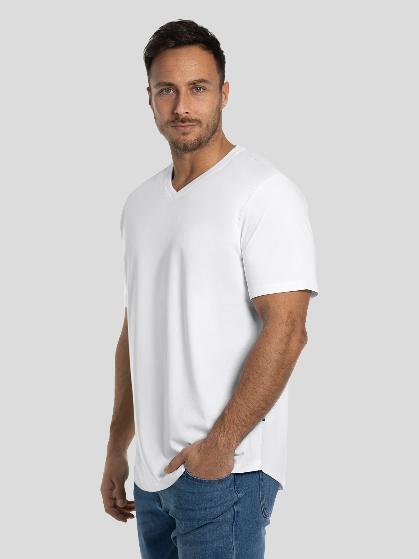 StayCool 2.0 V-neck Curve-Hem Tee: clásico Fit