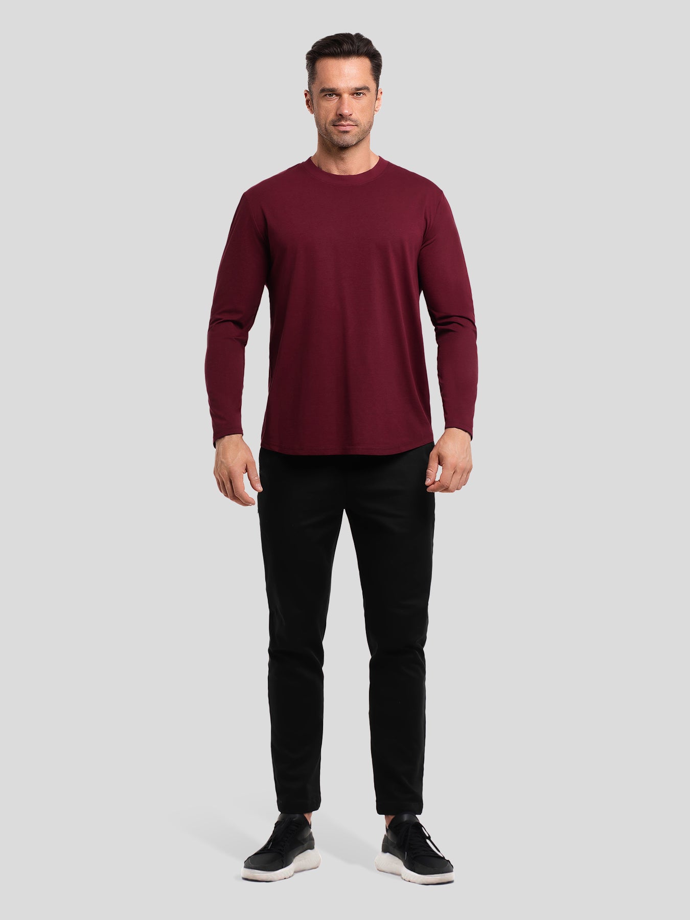 StaySmooth clásico Fit de manga larga Curve Hem Tee: 2024 New Colors