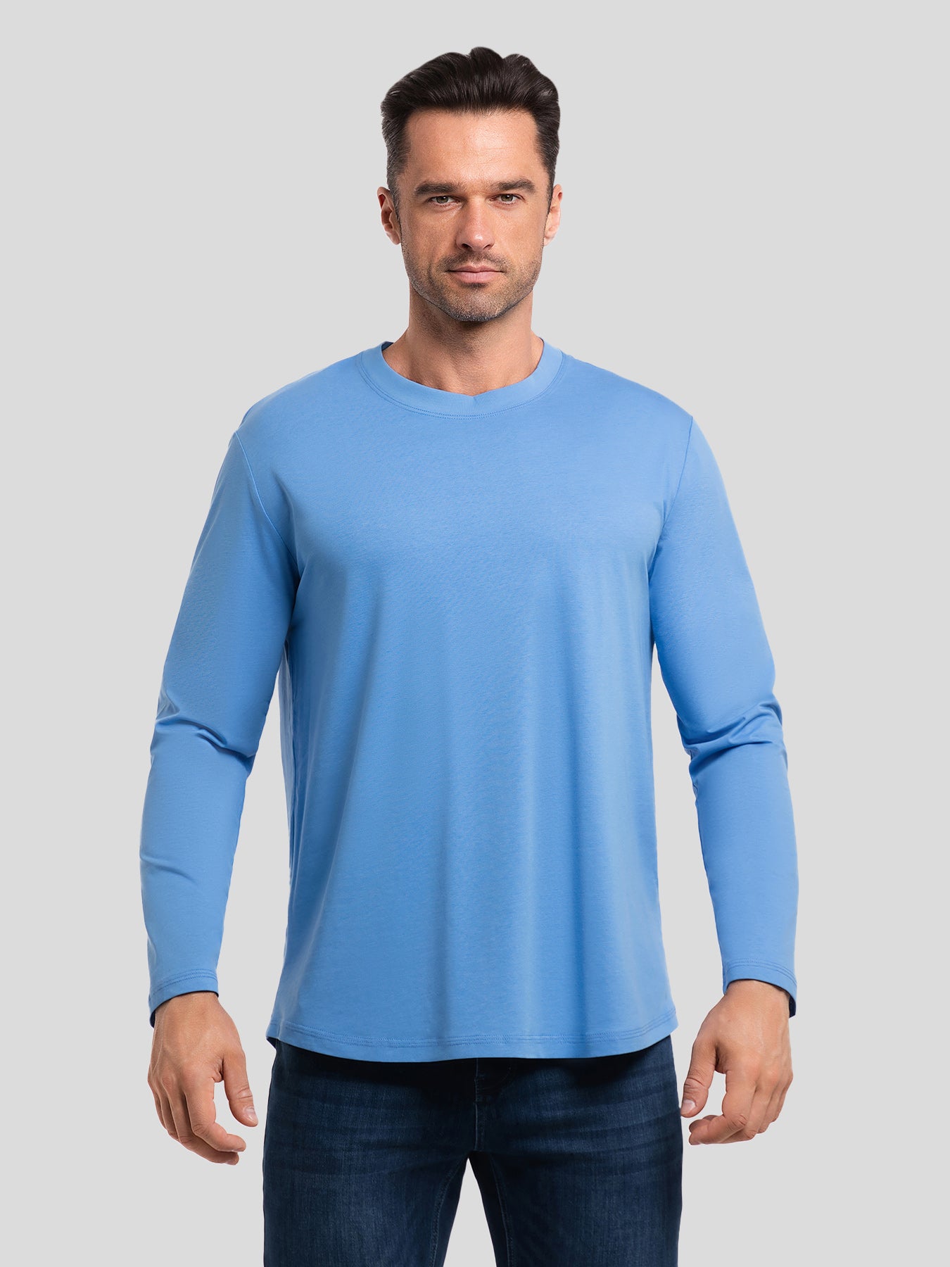 StaySmooth clásico Fit de manga larga Curve Hem Tee: 2024 New Colors
