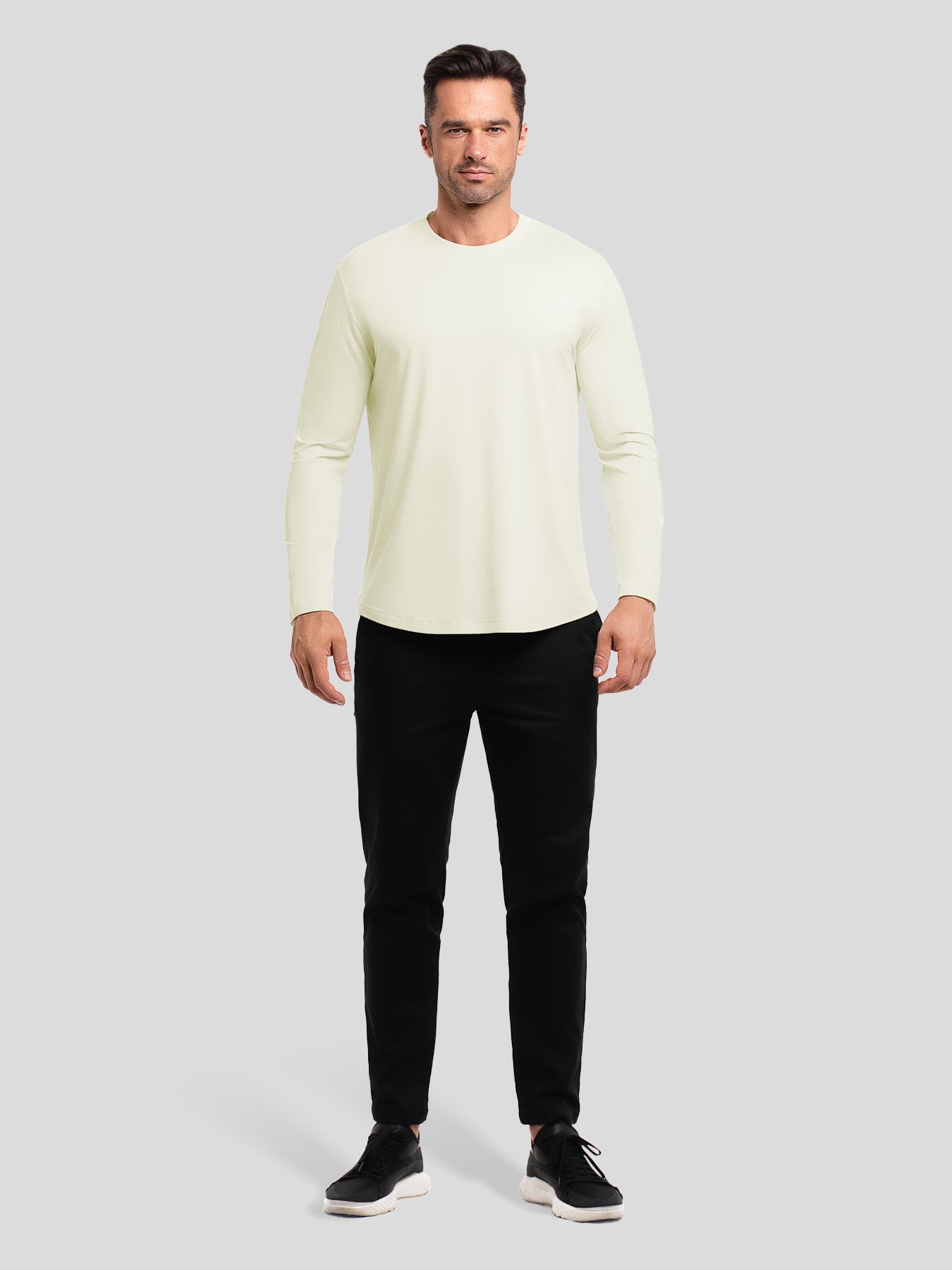 StaySmooth de corte entallado de manga larga Curve Hem Tee: 2024 New Colors