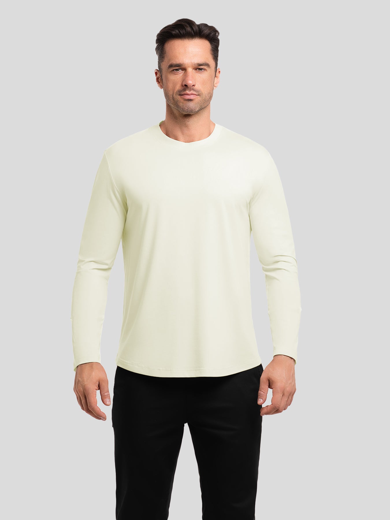 StaySmooth de corte entallado de manga larga Curve Hem Tee: 2024 New Colors