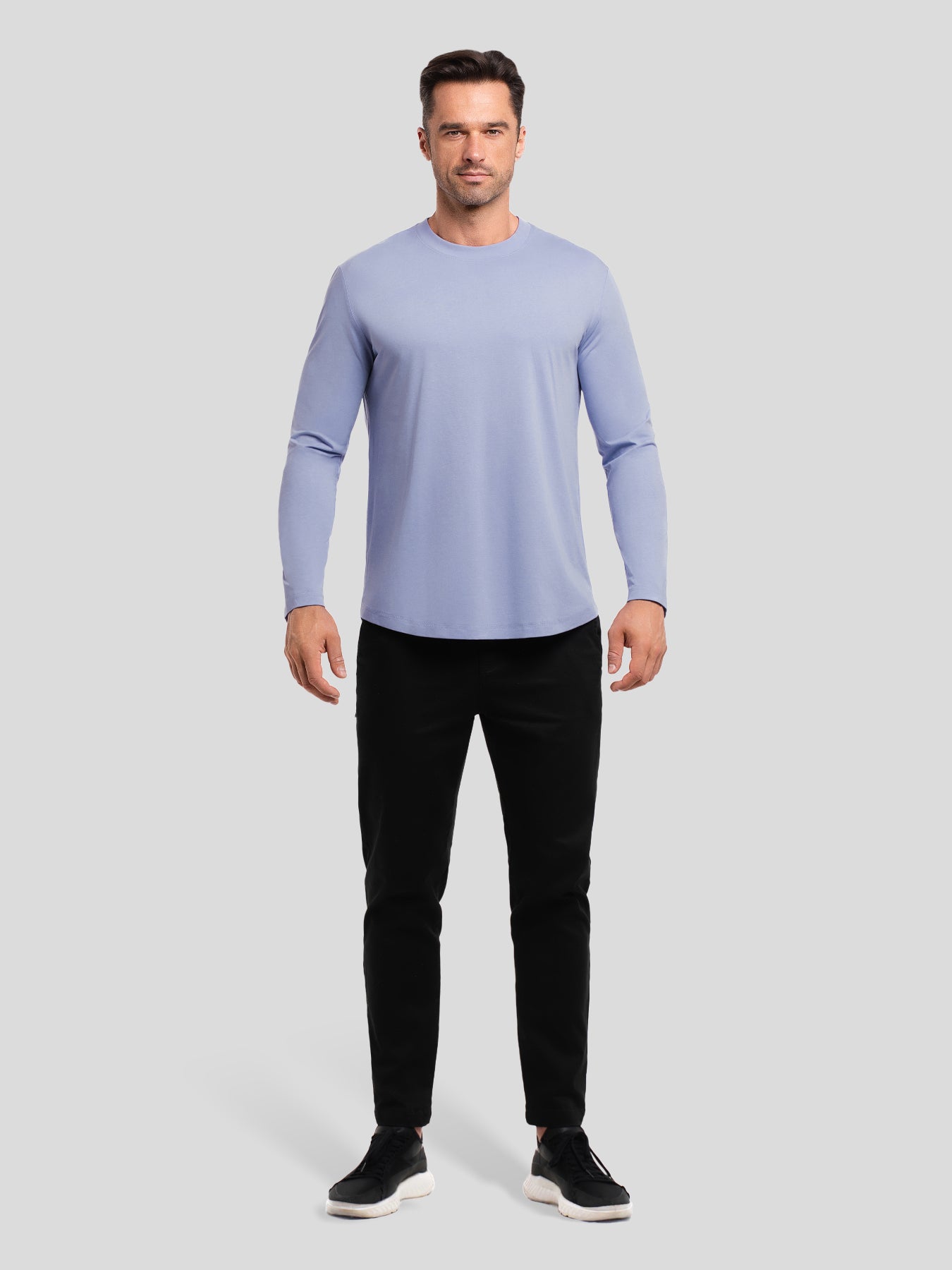 StaySmooth de corte entallado de manga larga Curve Hem Tee: 2024 New Colors
