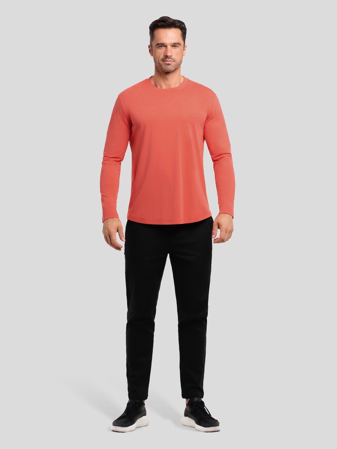 StaySmooth de corte entallado de manga larga Curve Hem Tee: 2024 New Colors