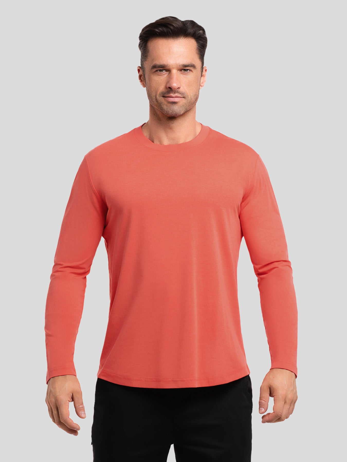 StaySmooth de corte entallado de manga larga Curve Hem Tee: 2024 New Colors