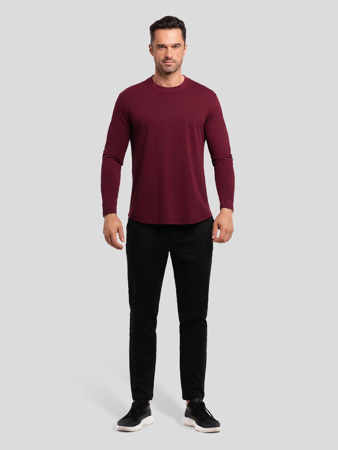 StaySmooth de corte entallado de manga larga Curve Hem Tee: 2024 New Colors