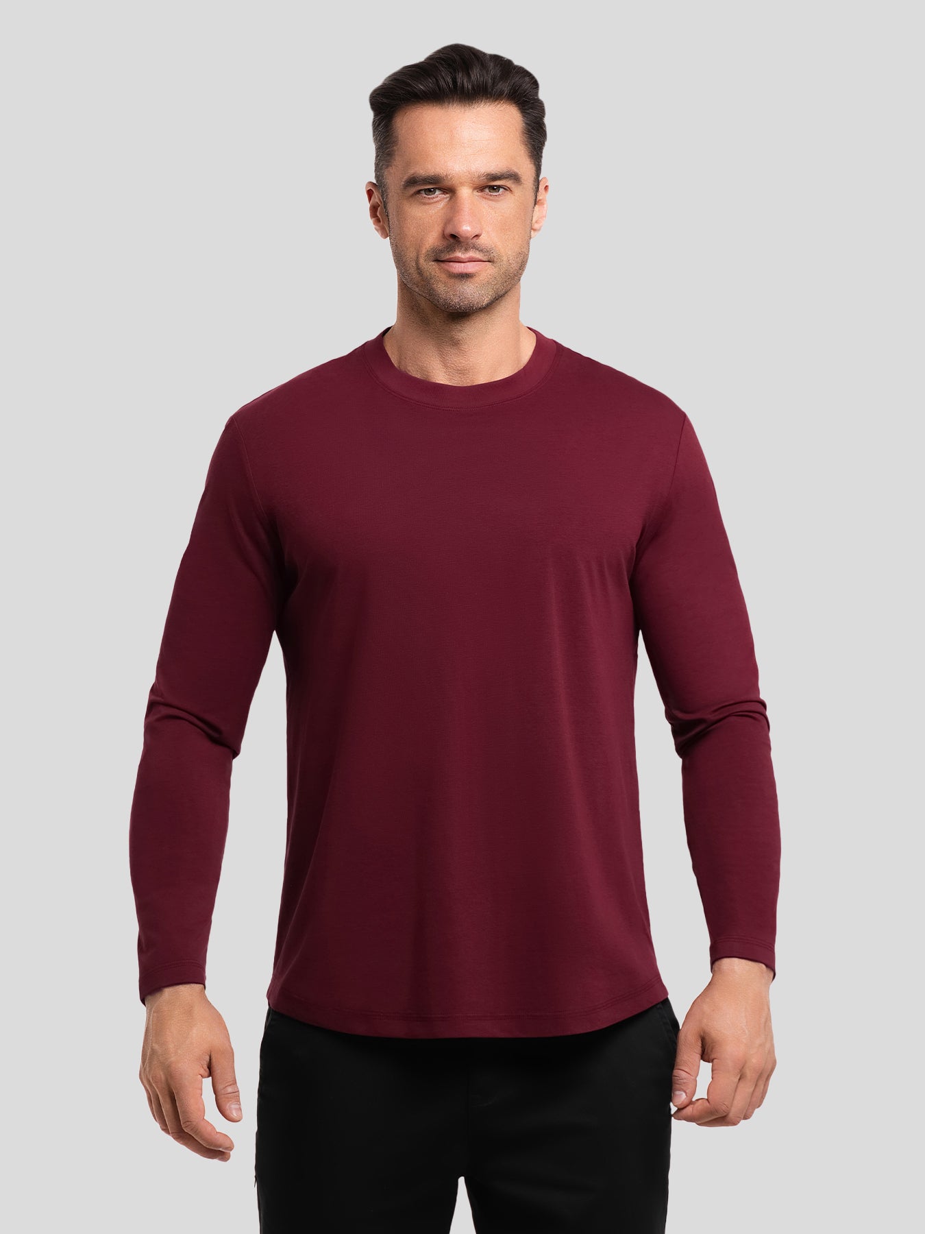 StaySmooth de corte entallado de manga larga Curve Hem Tee: 2024 New Colors