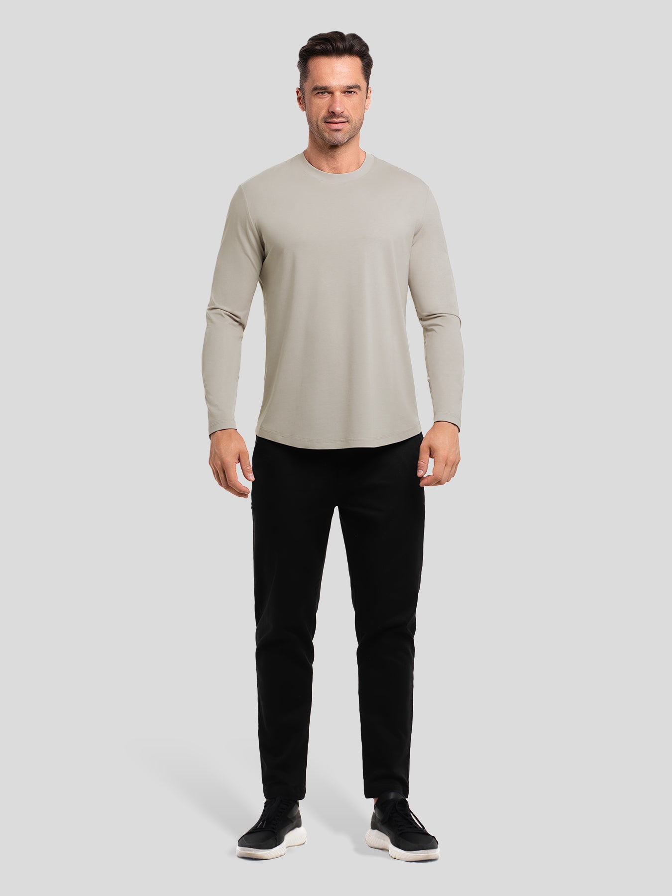 StaySmooth de corte entallado de manga larga Curve Hem Tee: 2024 New Colors