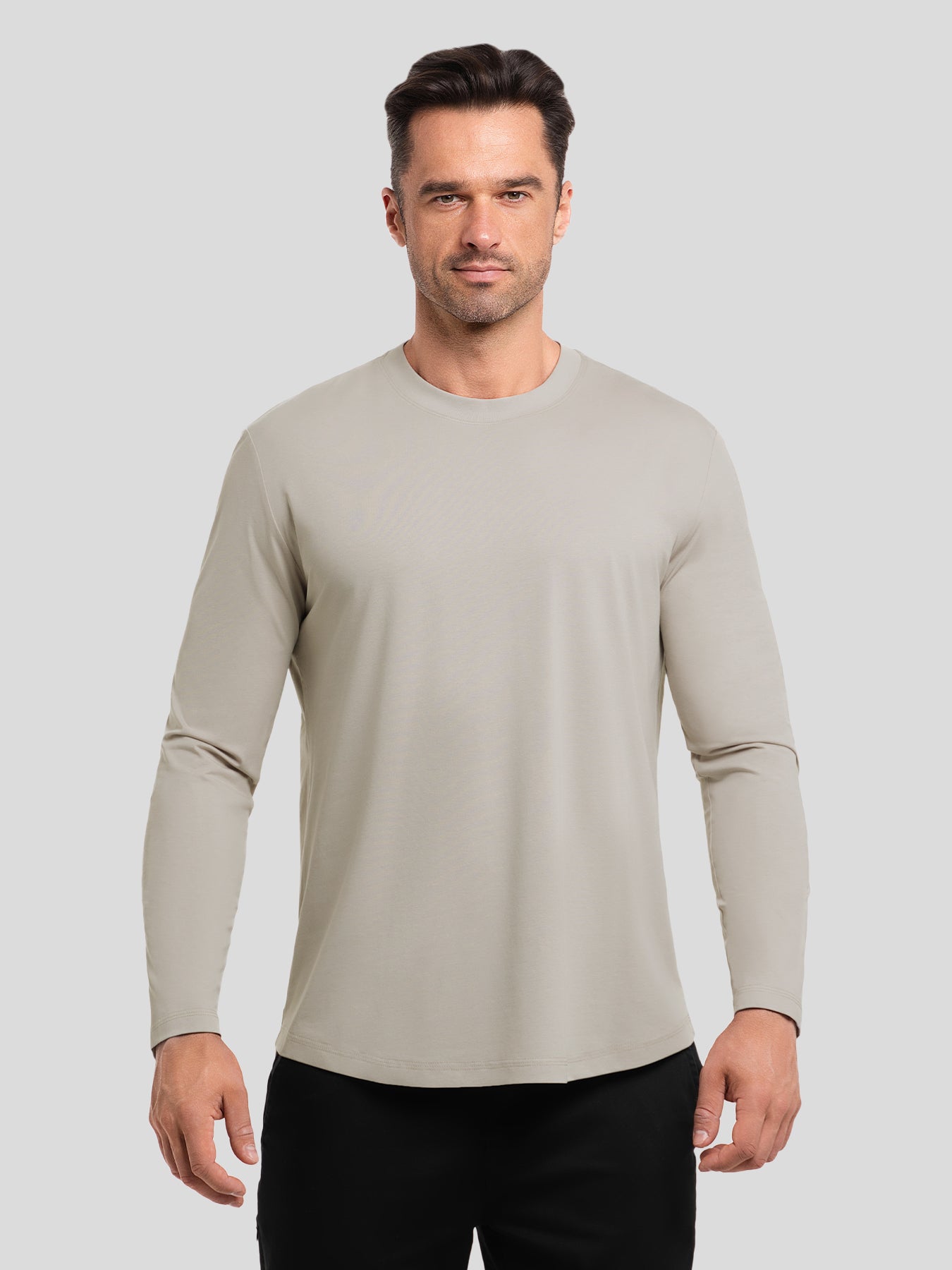 StaySmooth de corte entallado de manga larga Curve Hem Tee: 2024 New Colors