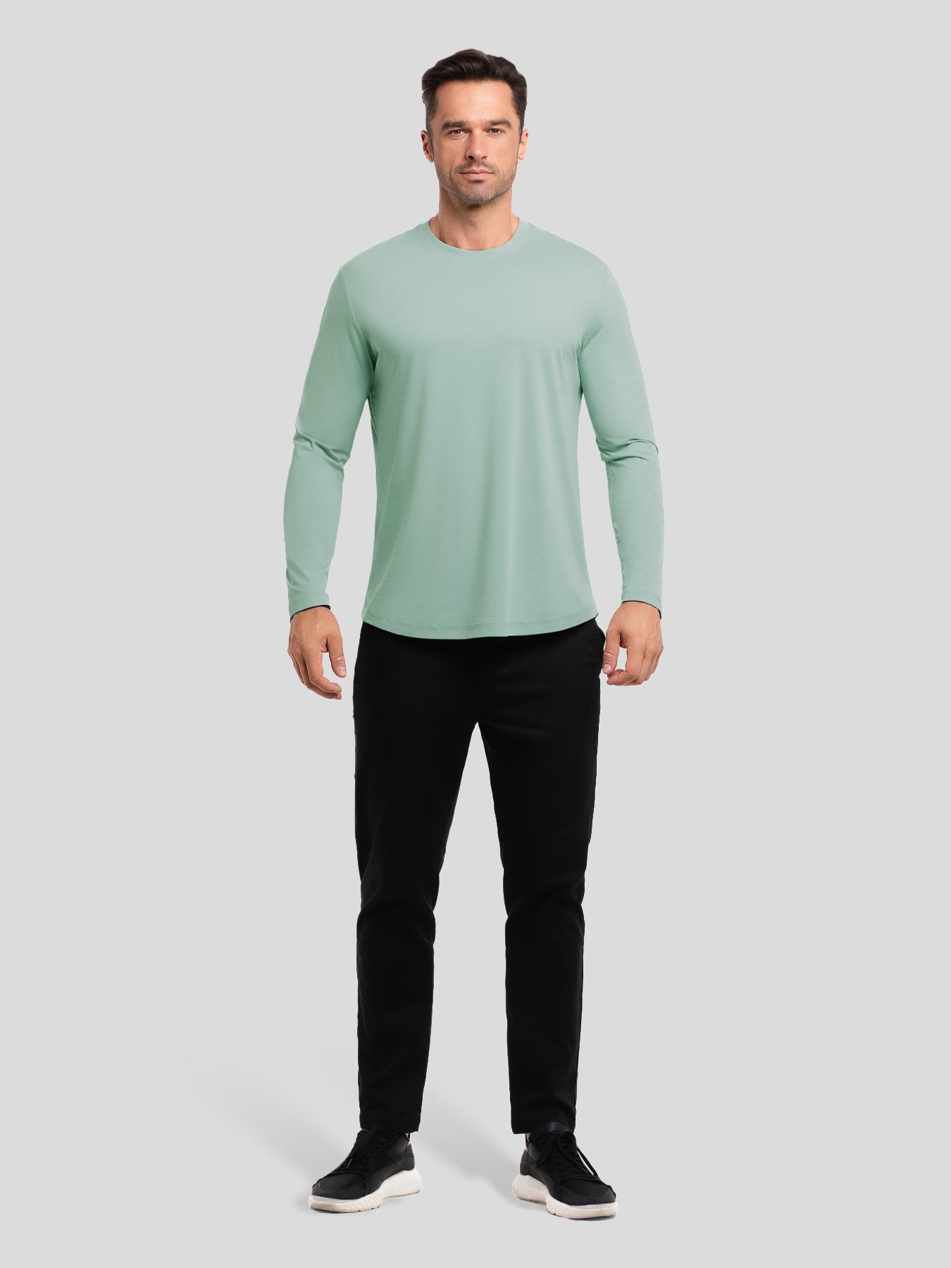 StaySmooth de corte entallado de manga larga Curve Hem Tee: 2024 New Colors