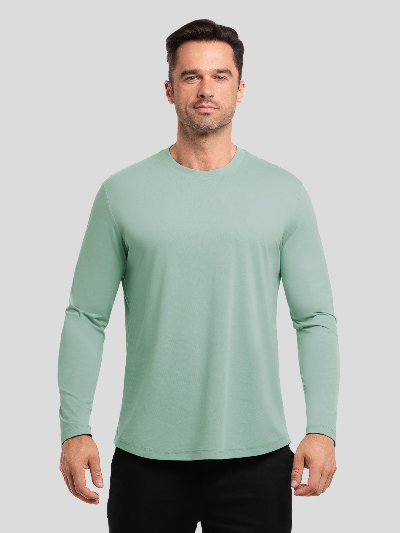 StaySmooth de corte entallado de manga larga Curve Hem Tee: 2024 New Colors