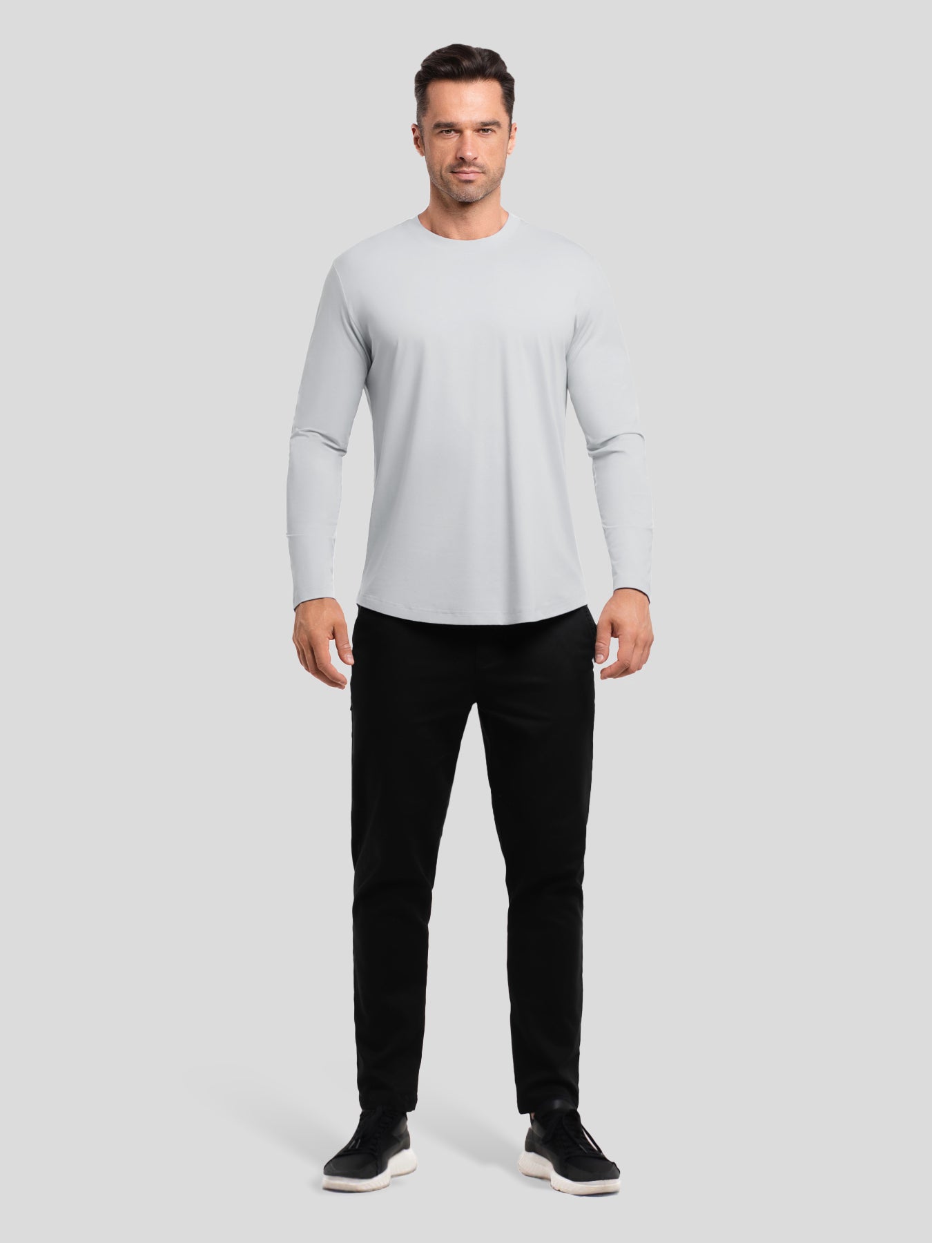 StaySmooth de corte entallado de manga larga Curve Hem Tee: 2024 New Colors