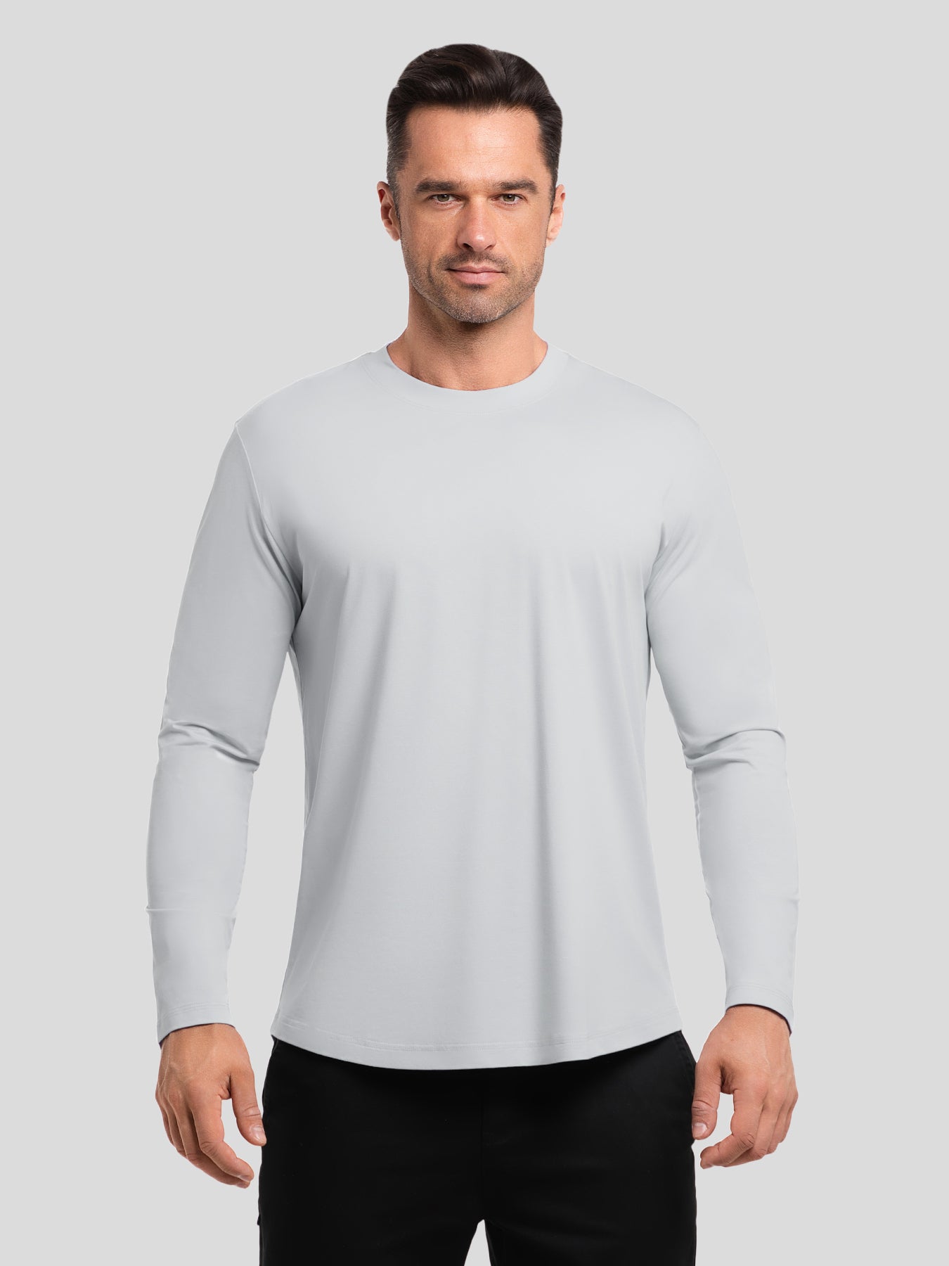 StaySmooth de corte entallado de manga larga Curve Hem Tee: 2024 New Colors