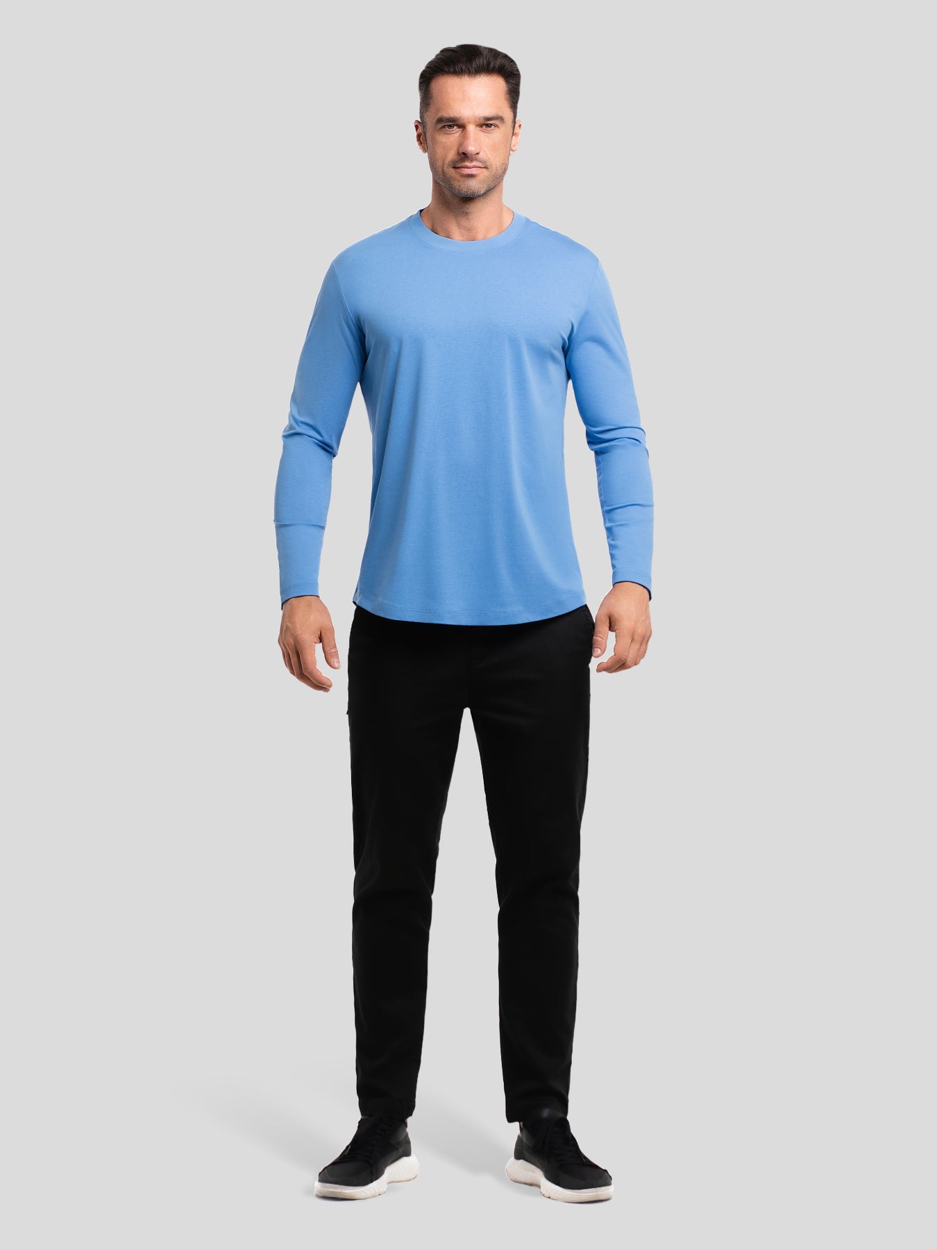 StaySmooth de corte entallado de manga larga Curve Hem Tee: 2024 New Colors