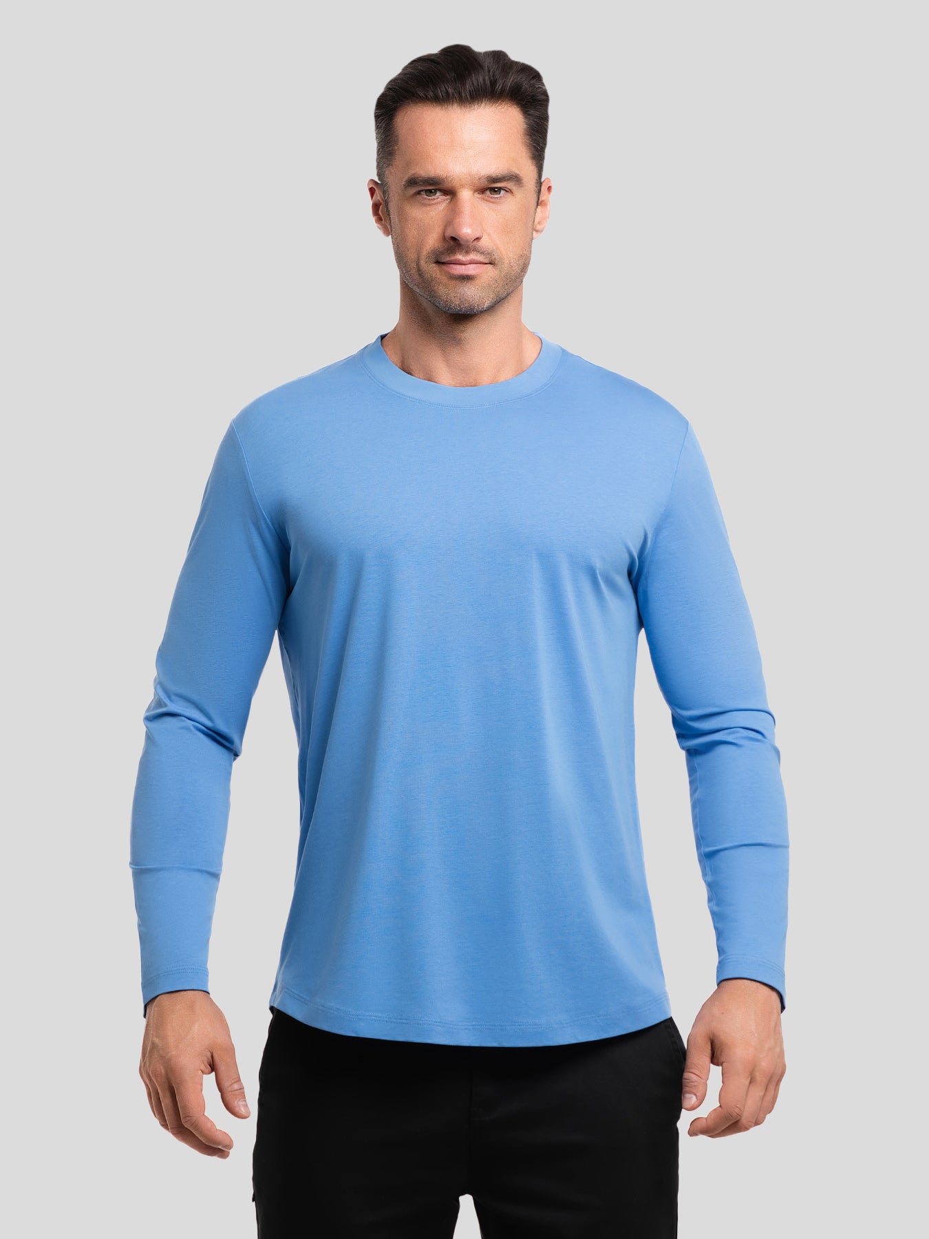 StaySmooth de corte entallado de manga larga Curve Hem Tee: 2024 New Colors