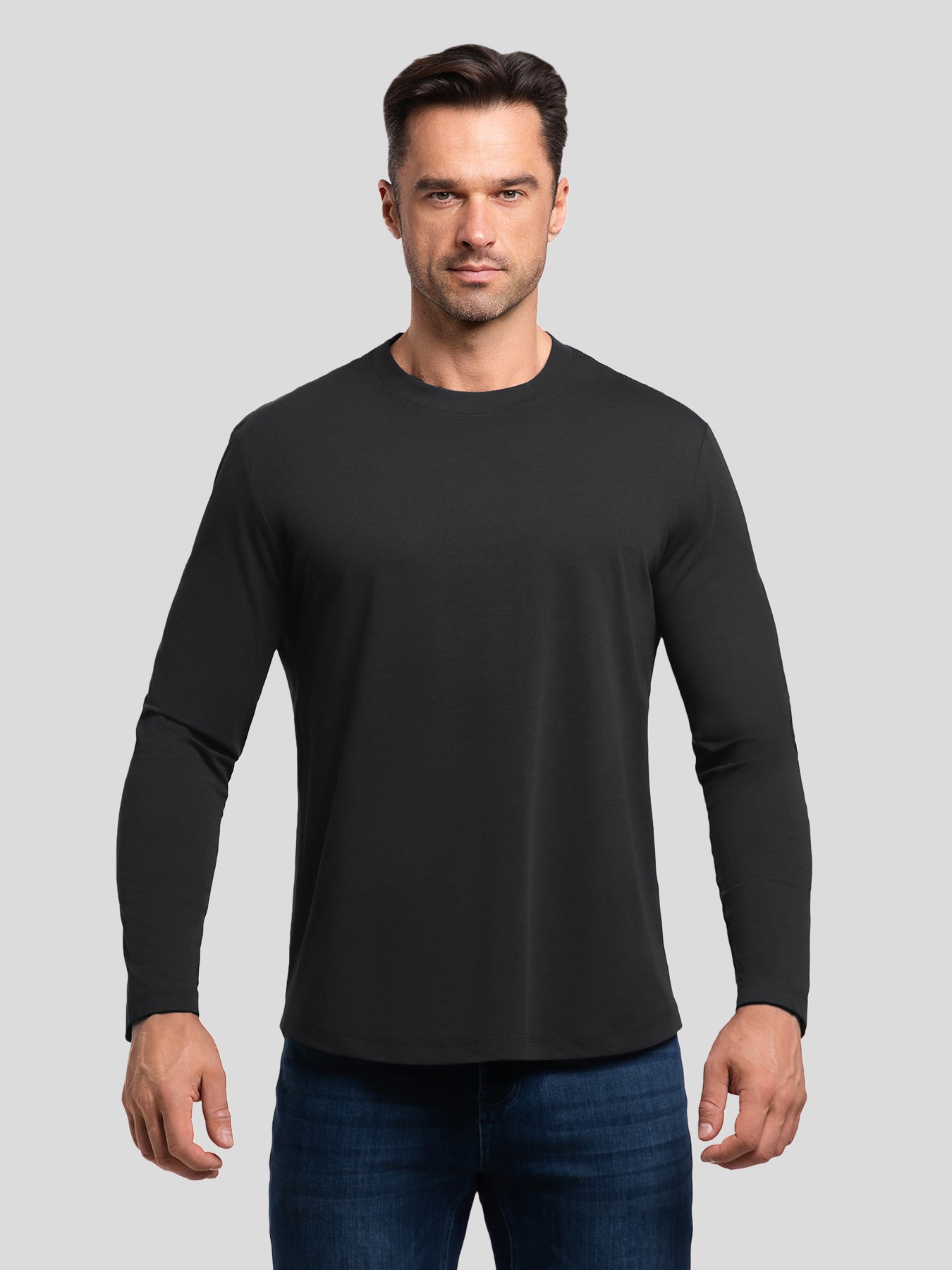 StaySmooth de corte entallado de manga larga Curve Hem Tee: 2024 New Colors