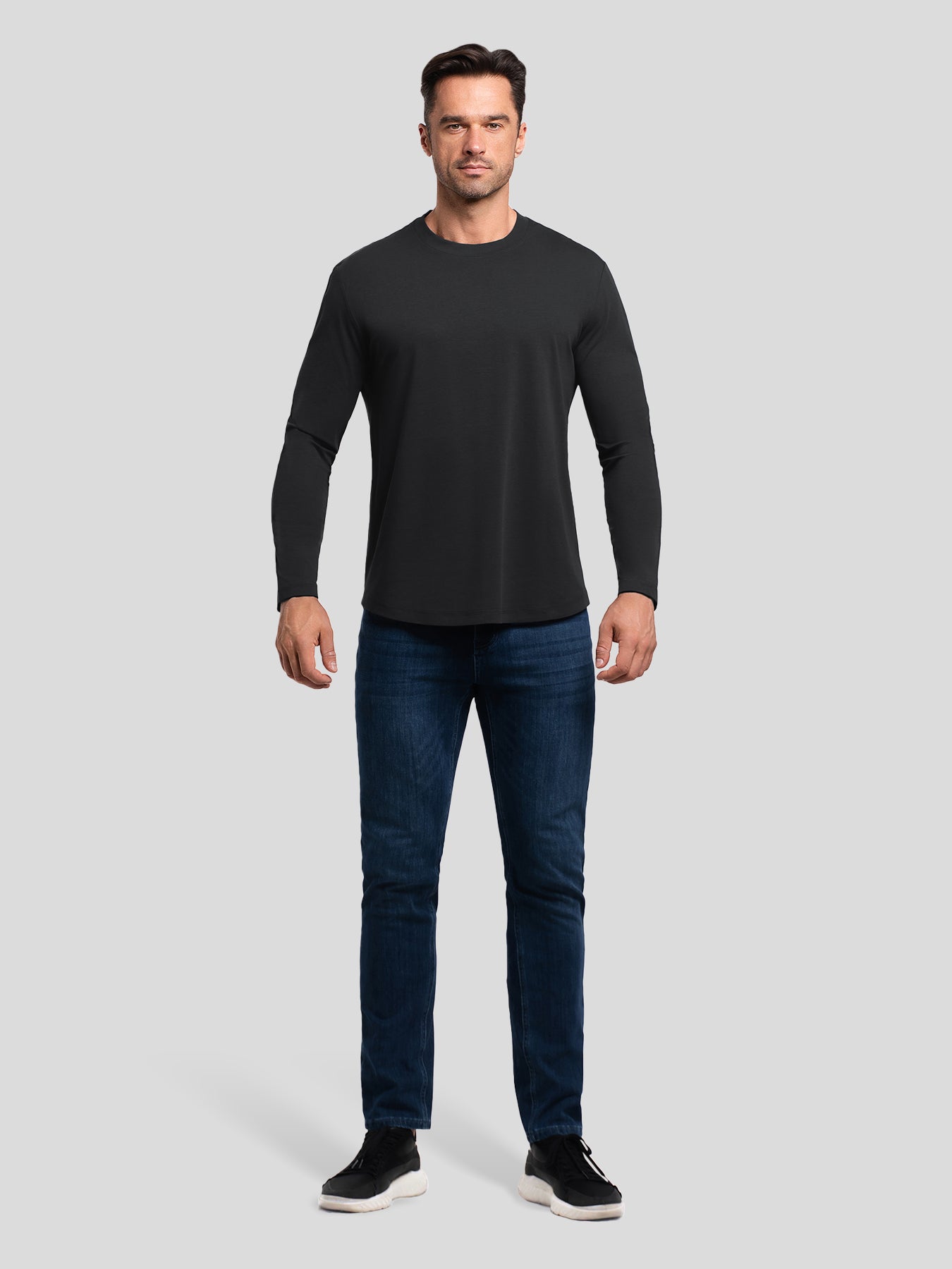 StaySmooth de corte entallado de manga larga Curve Hem Tee: 2024 New Colors