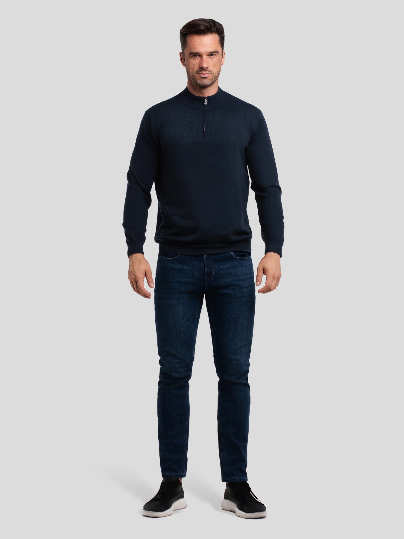 Gentletejido Washable Half Zip Mock Neck Sweater