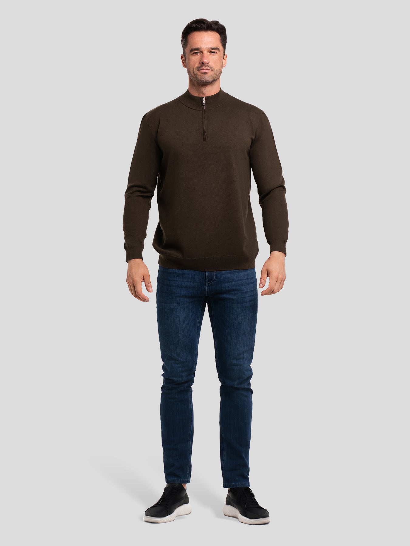 Gentletejido Washable Half Zip Mock Neck Sweater