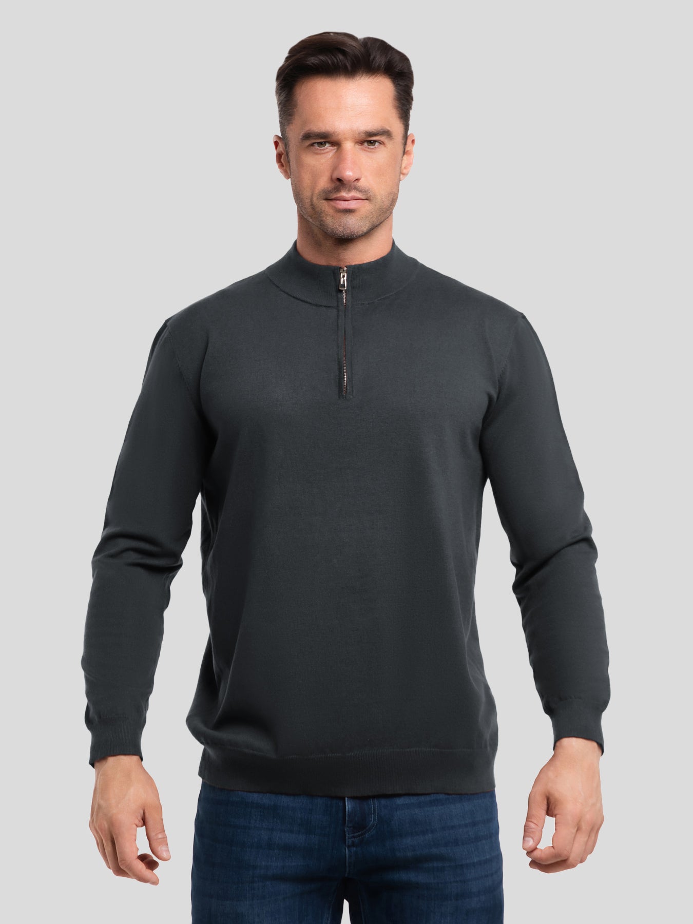 Gentletejido Washable Half Zip Mock Neck Sweater