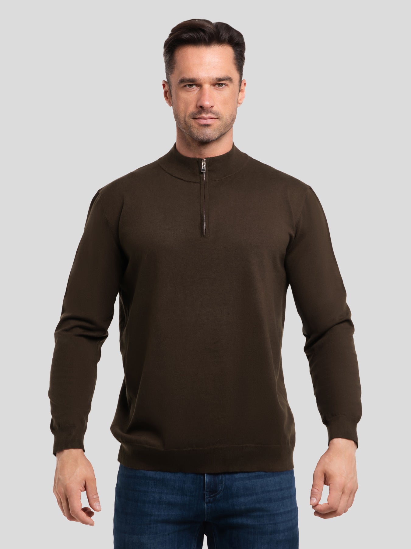 Gentletejido Washable Half Zip Mock Neck Sweater