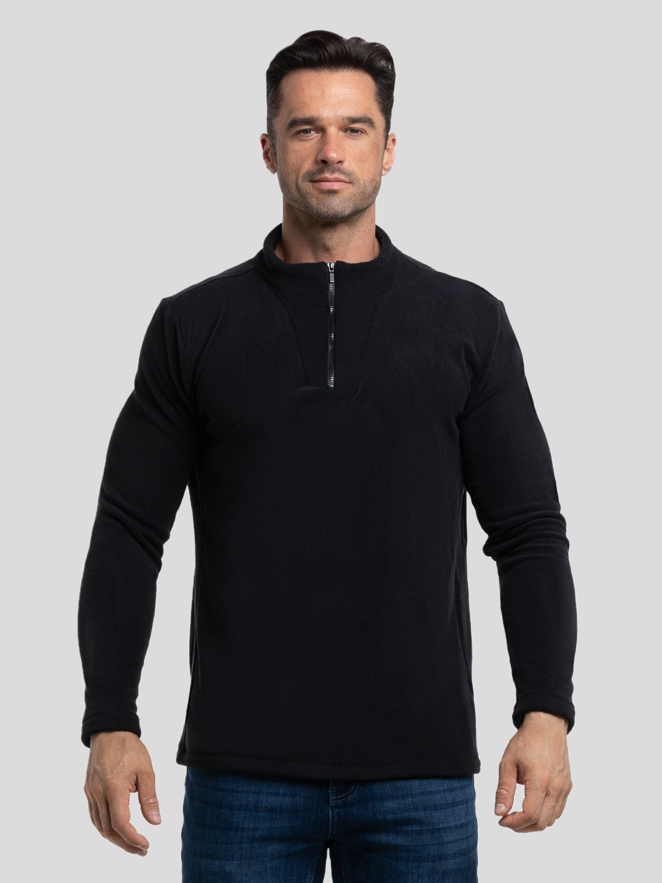 Sudadera LuxeCozy polar Half Zip Mock Neck