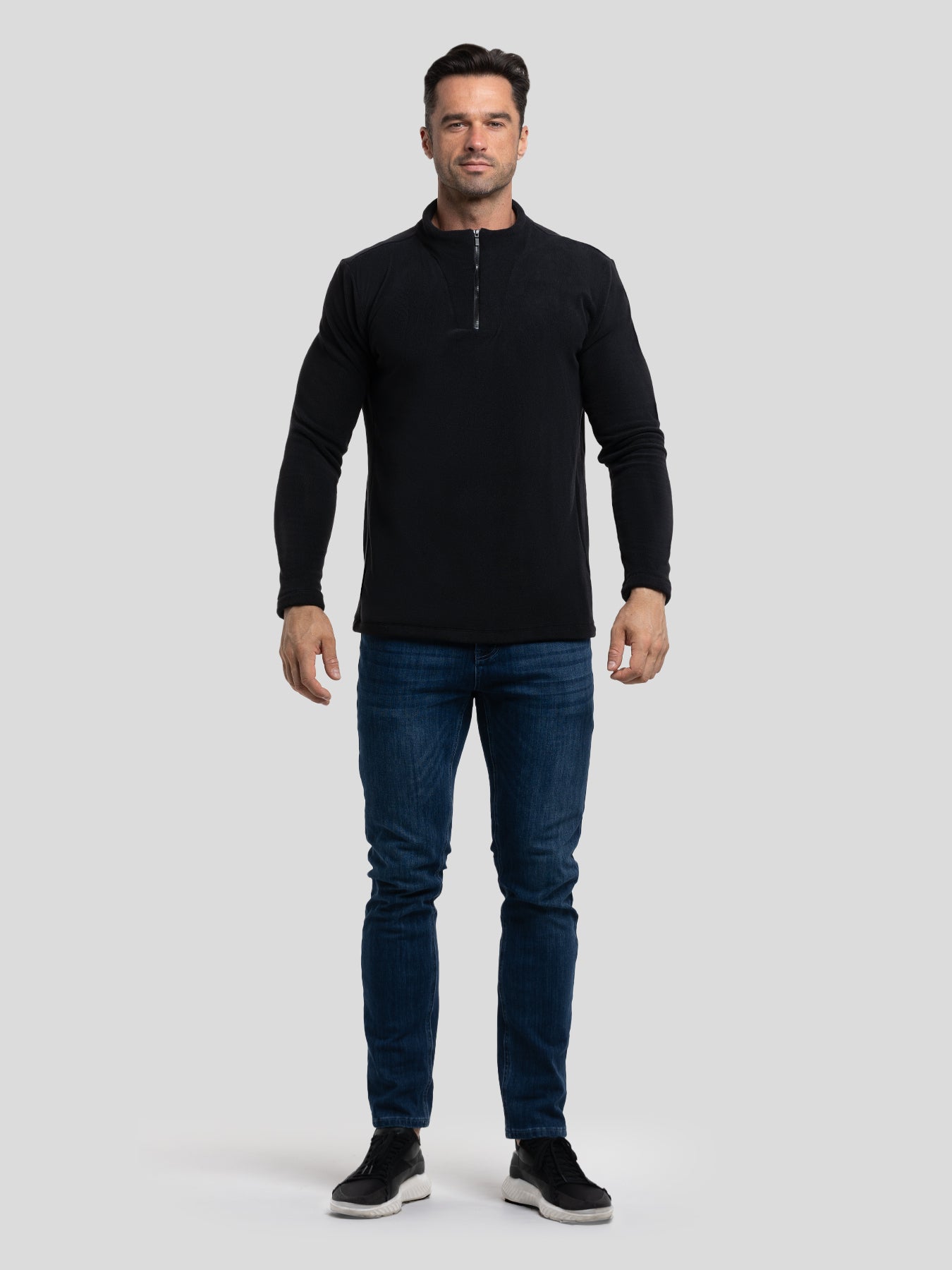 Sudadera LuxeCozy polar Half Zip Mock Neck