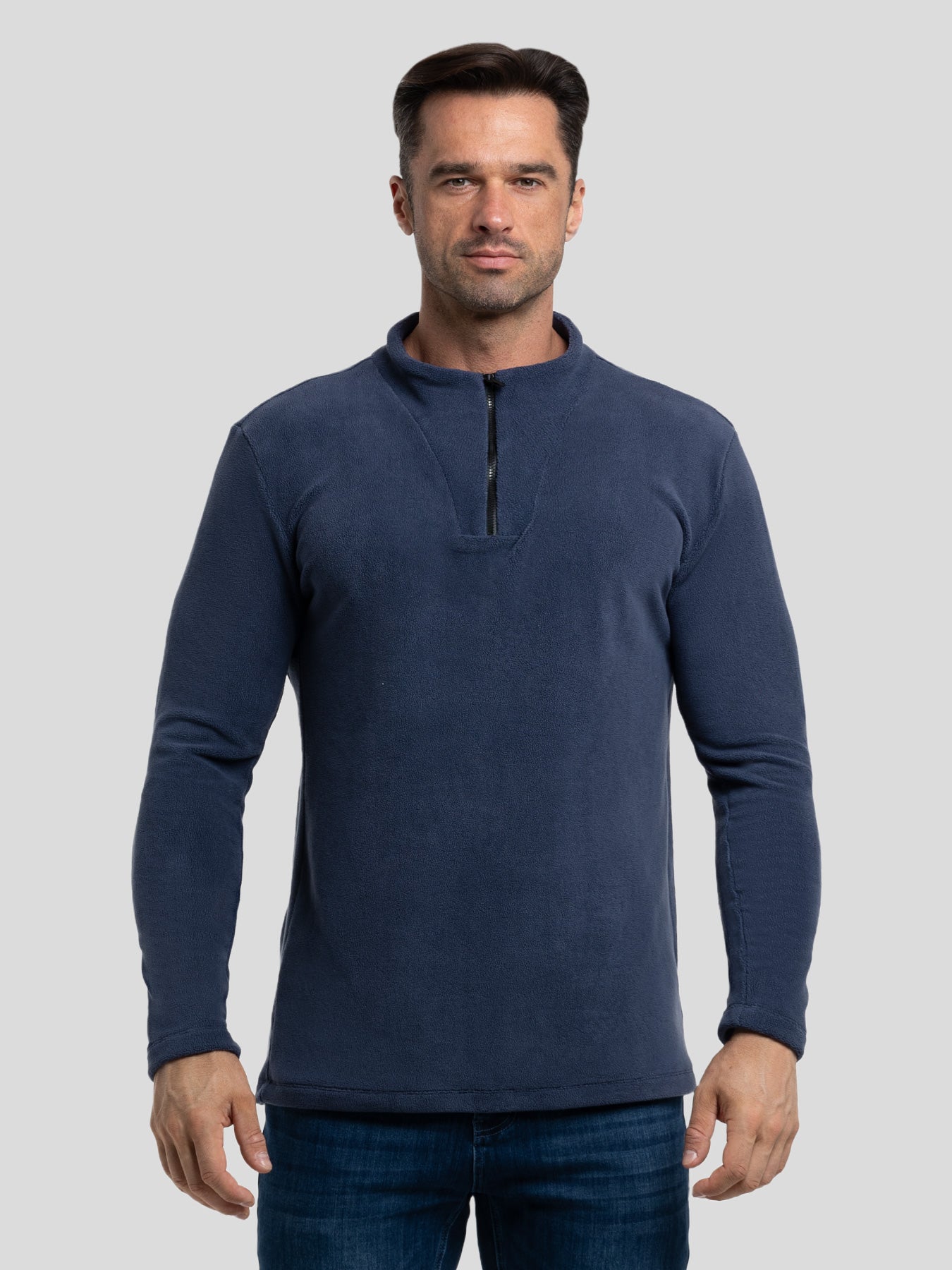 Sudadera LuxeCozy polar Half Zip Mock Neck