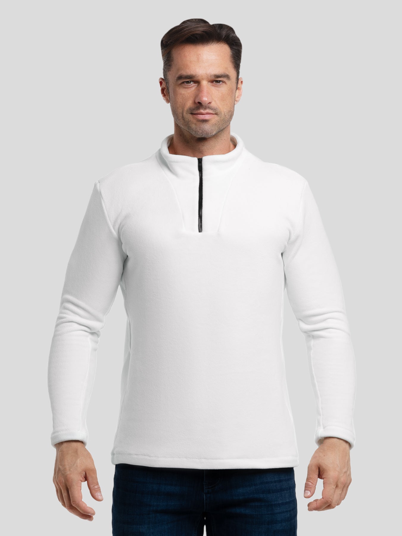 Sudadera LuxeCozy polar Half Zip Mock Neck
