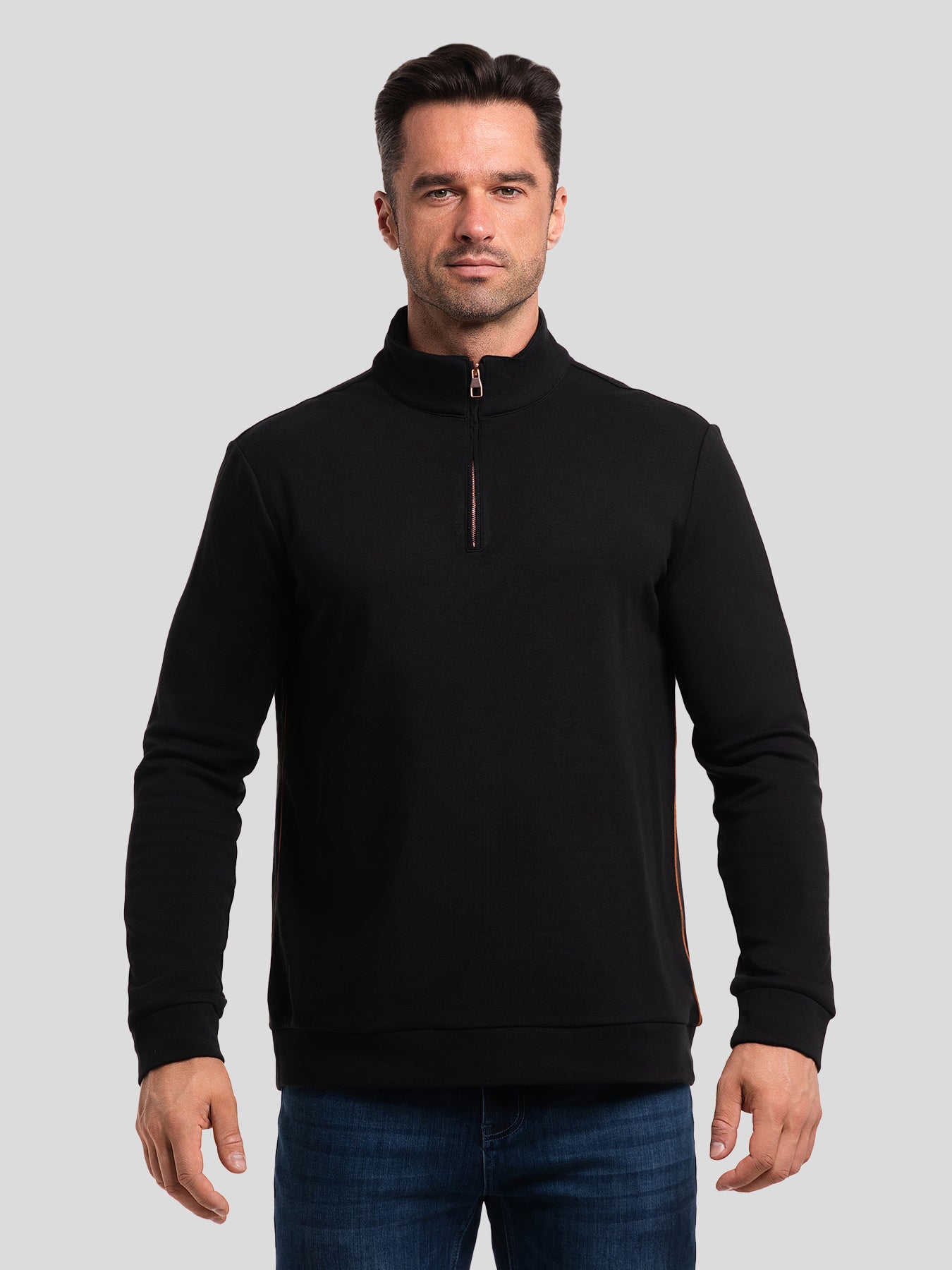 Sudadera SmoothBlend Half Zip Mock Neck